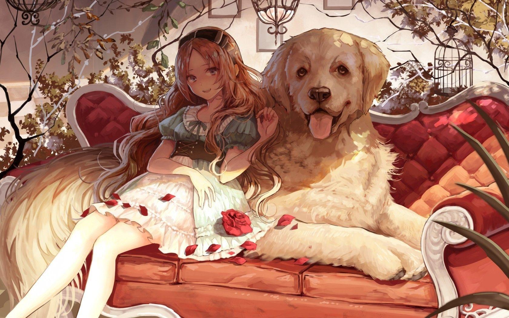1680x1050 Anime Dog Girl Wallpaper