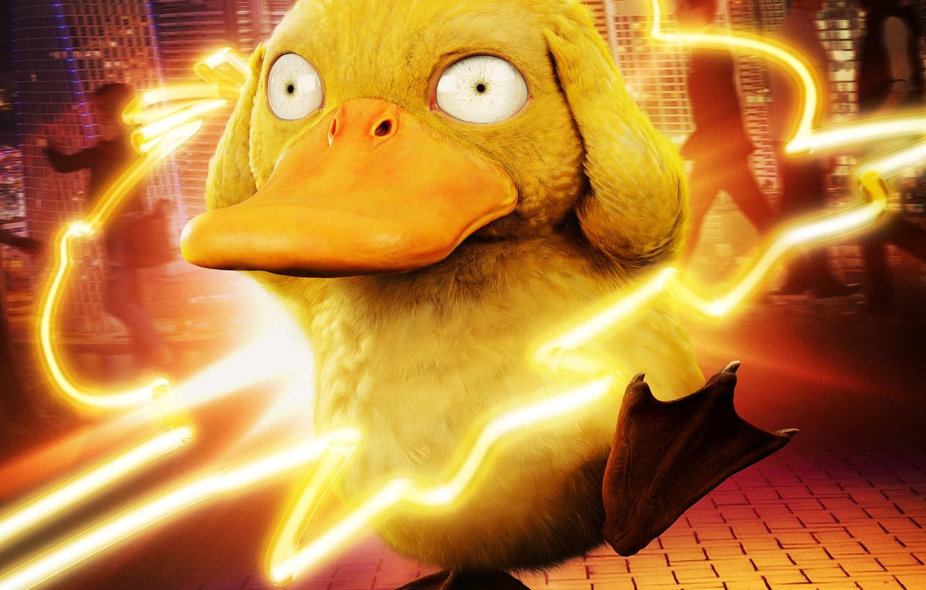 1332x850 Wallpaper neon, paws, beak, neon, pokemon, pokemon, water, mental, psyduck, psyduck, PSIDC, headache image for desktop, section фильмы