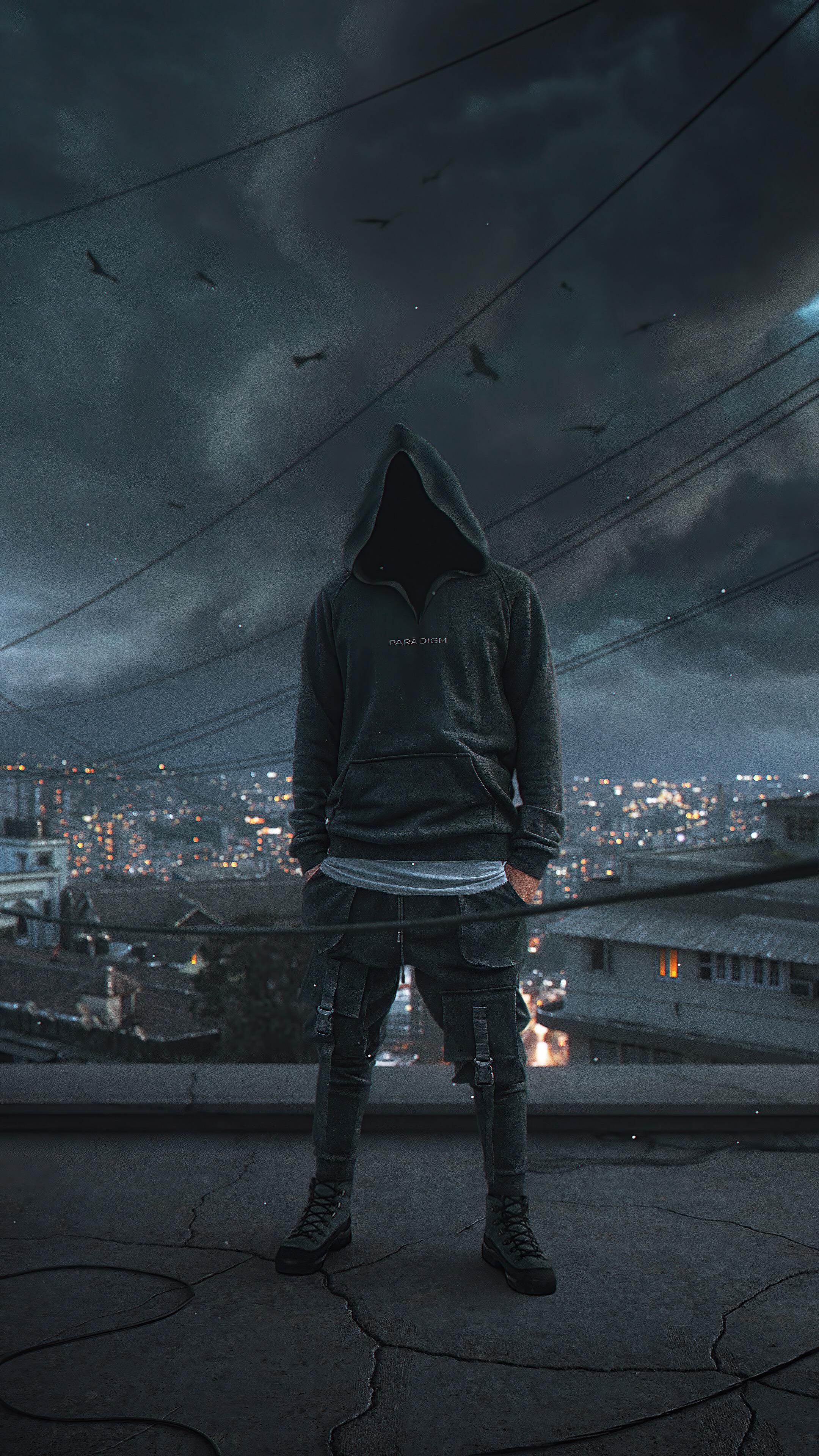 2160x3840 Dark Hoodie Wallpaper