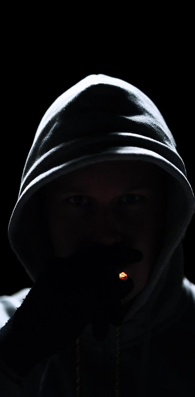 630x1280 Dark Hoodie Smoking wallpaper
