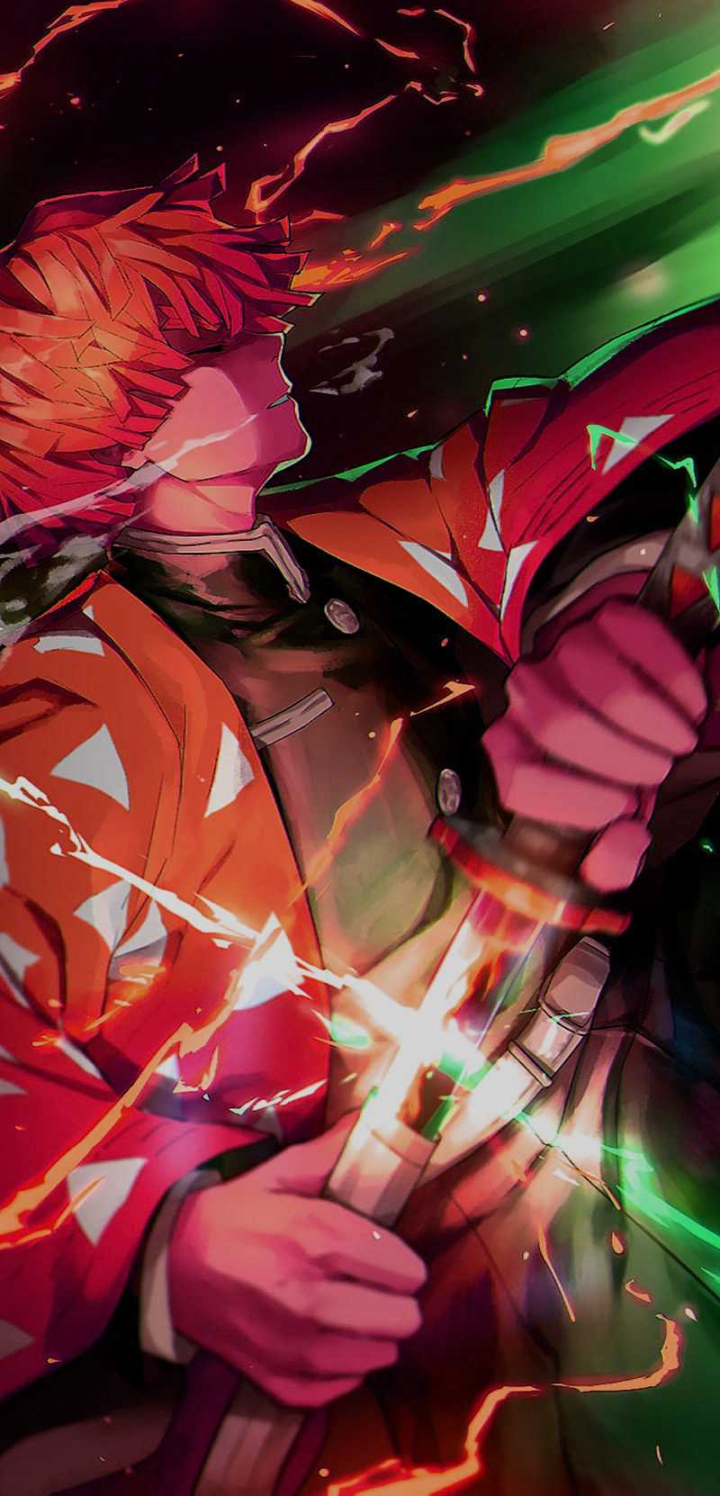 800x1662 4K Demon Slayer Wallpaper