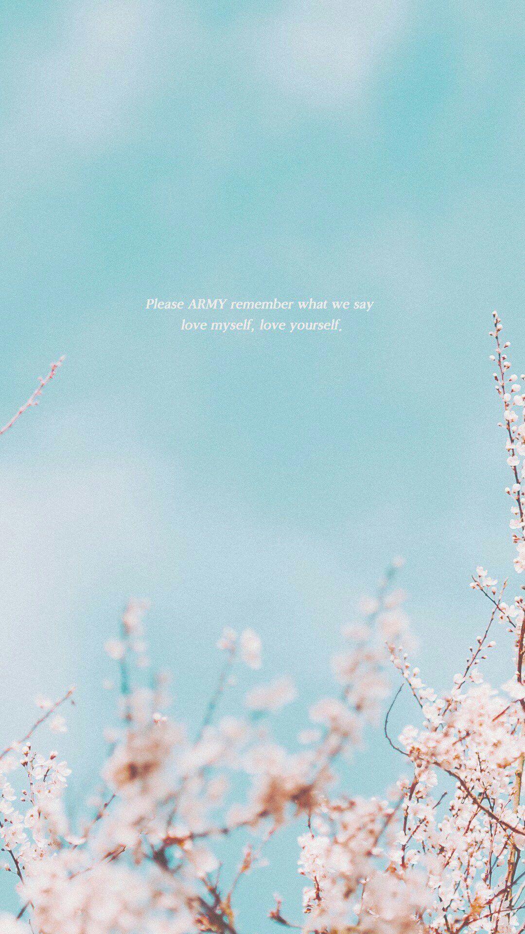 1080x1920 Aesthetic Quotes Bts Love Yourself Wallpaper