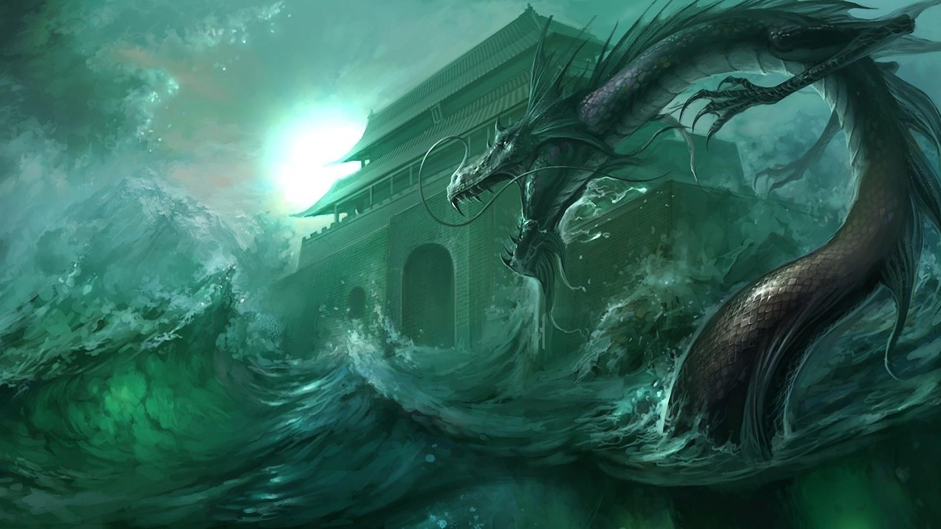1920x1080 Fantasy Sea Monster HD Wallpaper