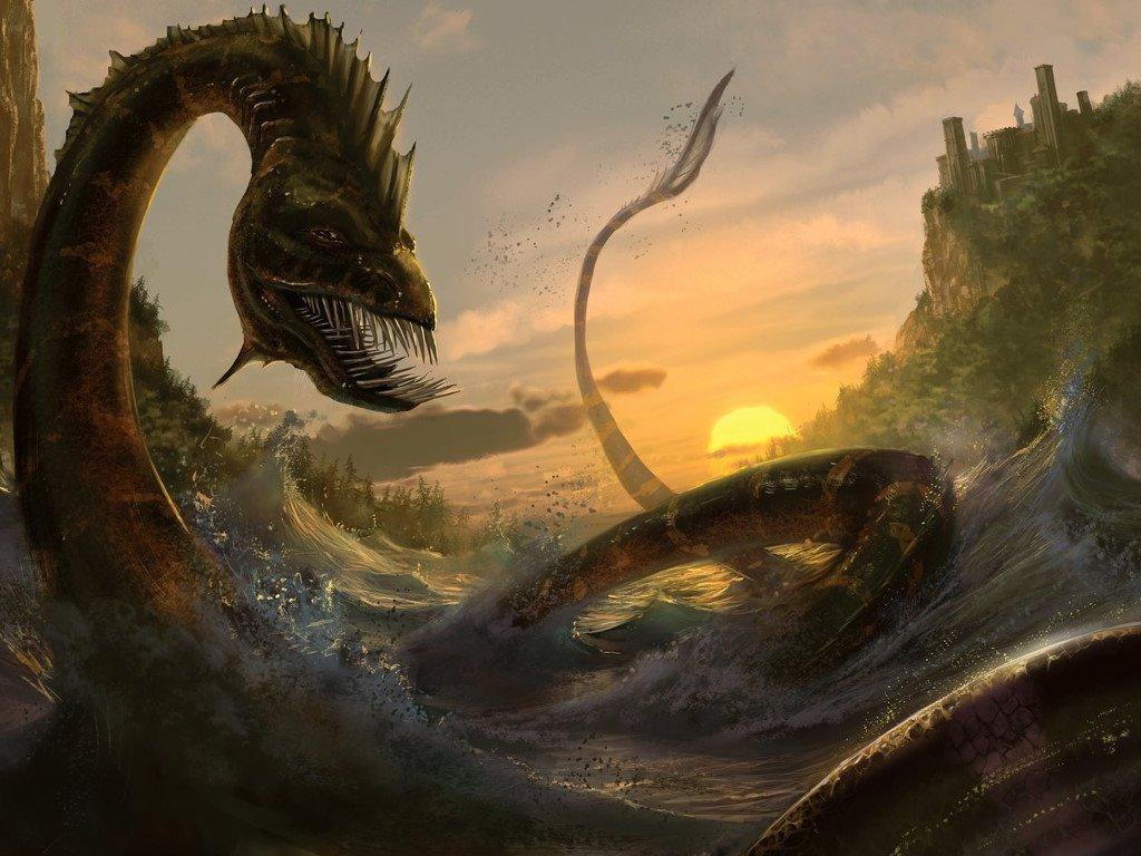 1024x768 My Free Wallpaper Wallpaper : Sea Serpent