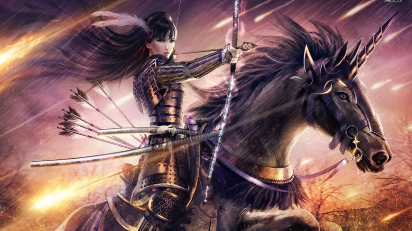 1366x768 Muslim Warrior Girls Wallpaper