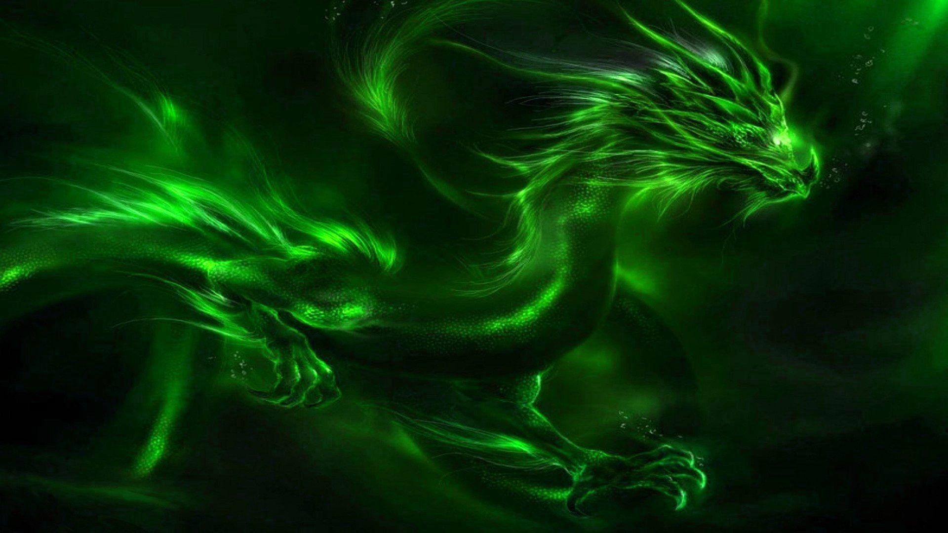 1920x1080 Green Dragon Wallpaper