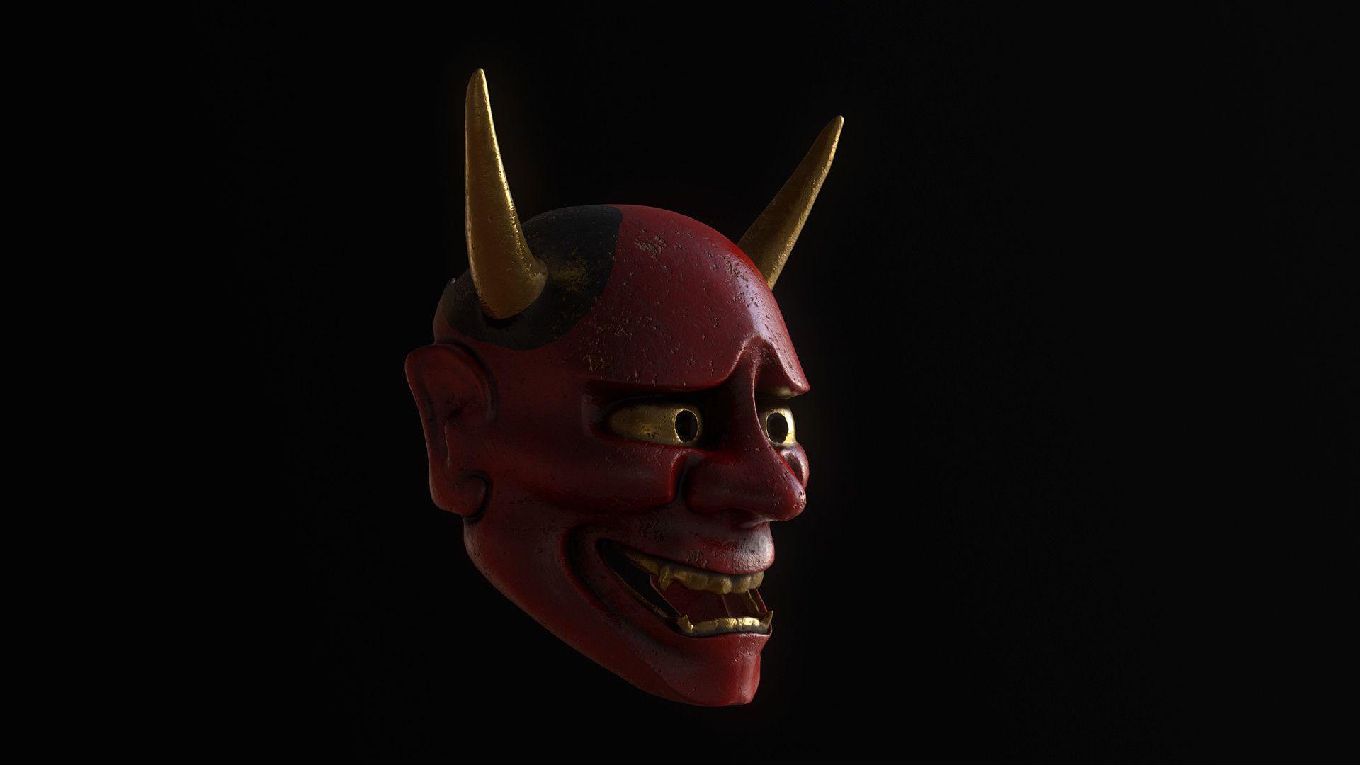 1920x1080 Hannya mask, Alexander Delyukin