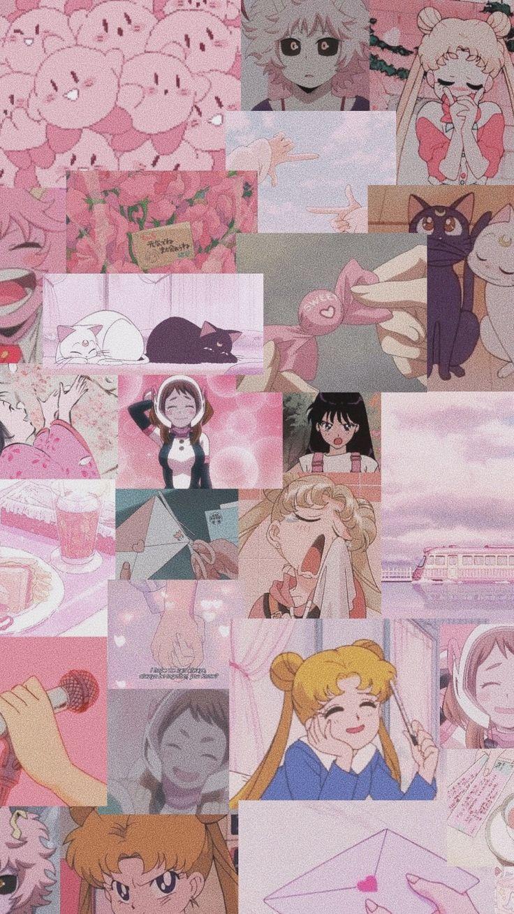 736x1308 Pink anime aesthetic wallpaper