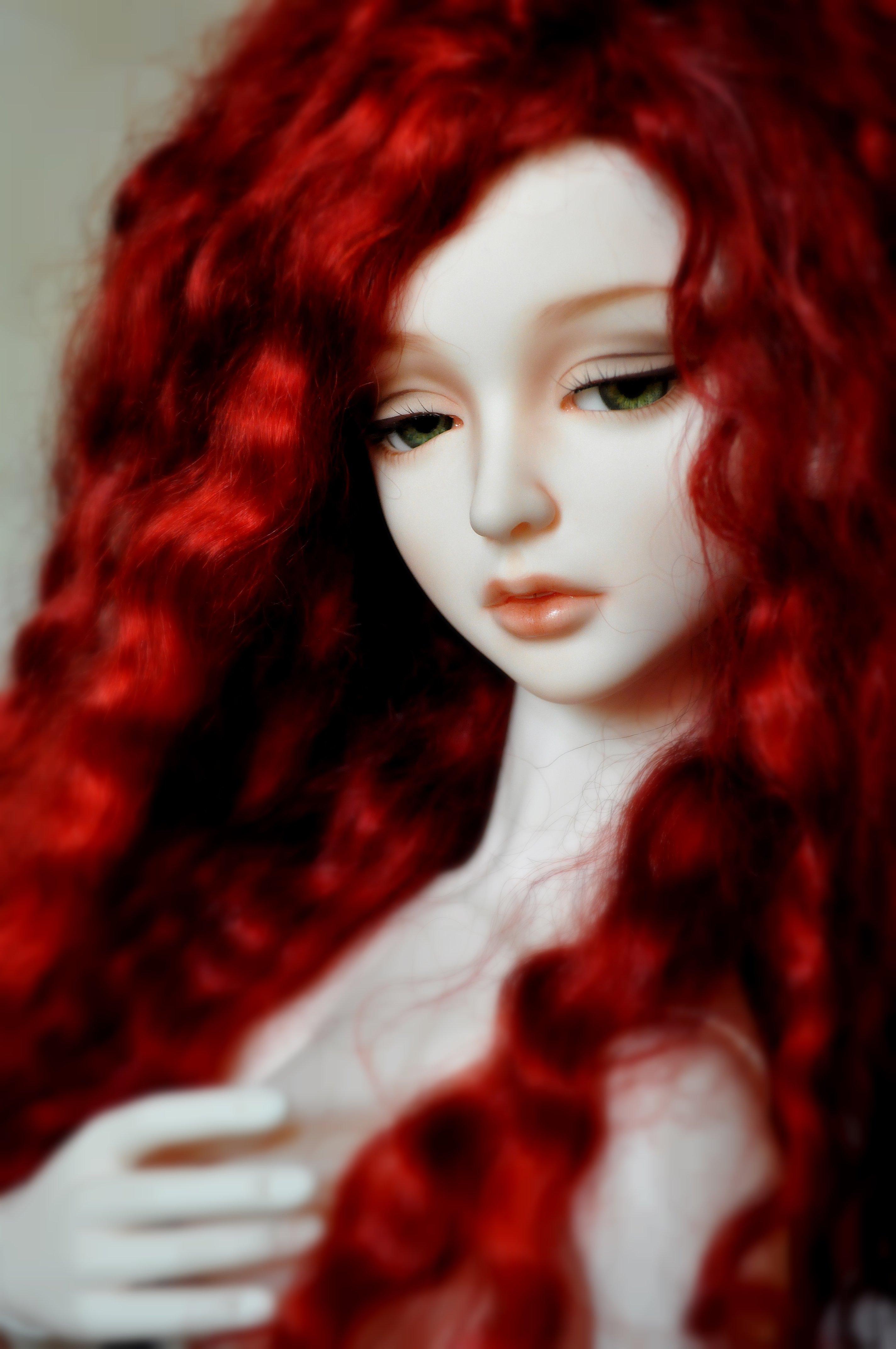 2848x4288 doll, Baby, Toys, Girl, Beautiful, Long, Hair, Cute, Green, Eyes, Red, Hair Wallpaper HD / Desktop and Mobile Background