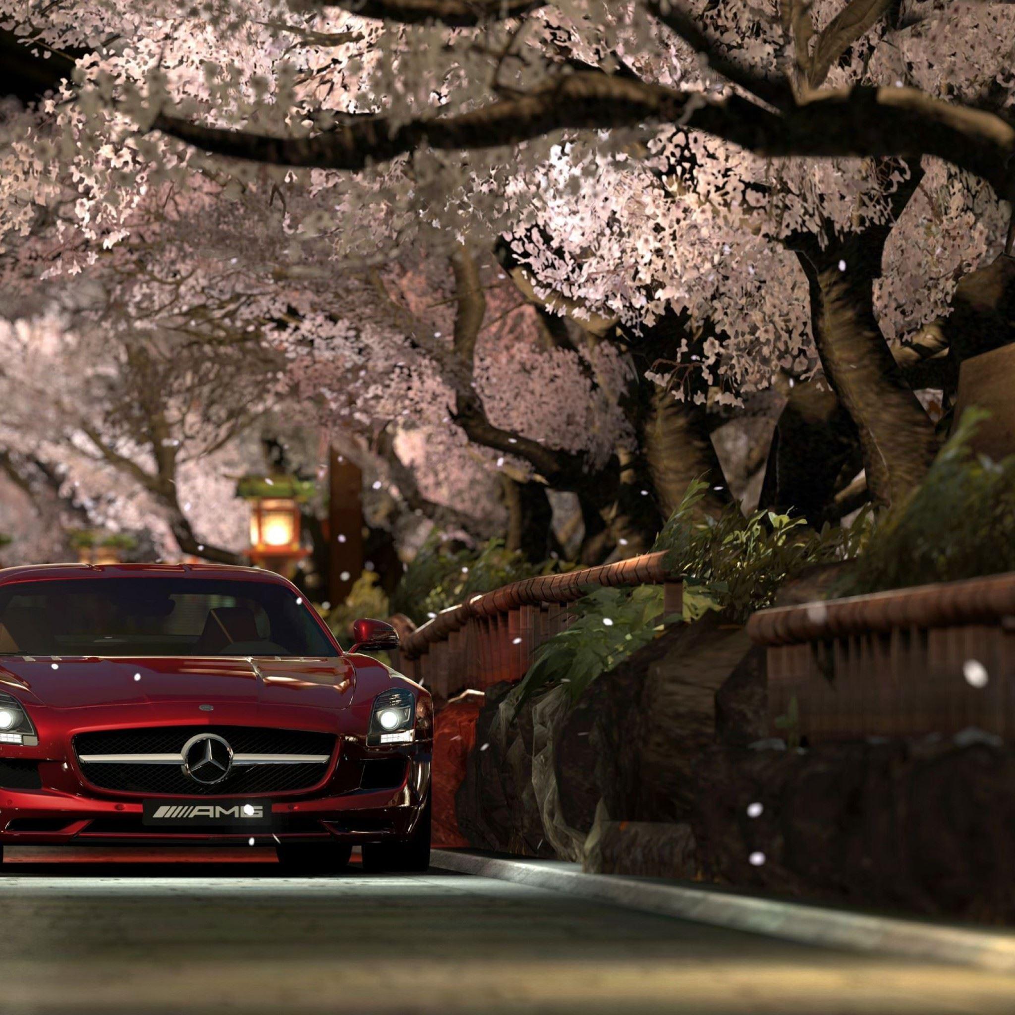 2048x2048 Mercedes Benz Sls Amg Red Night iPad Air Wallpaper Free Download