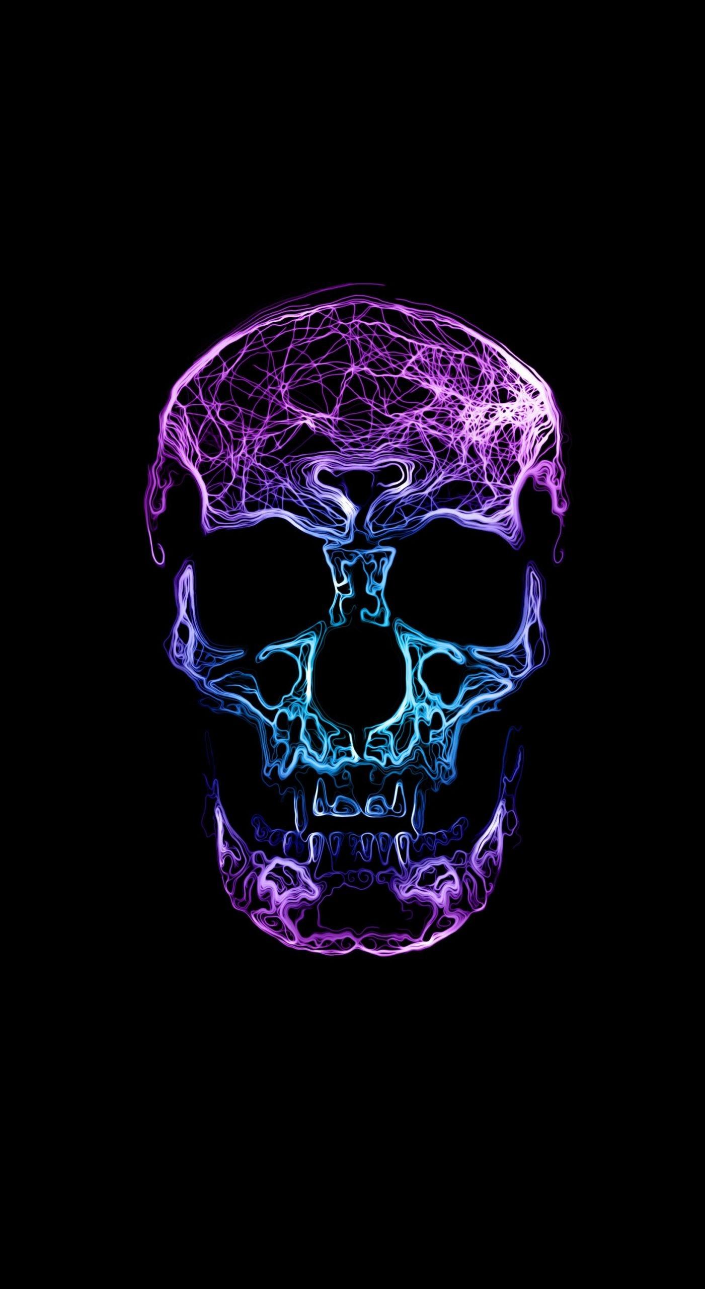 1401x2560 Skull Wallpaper