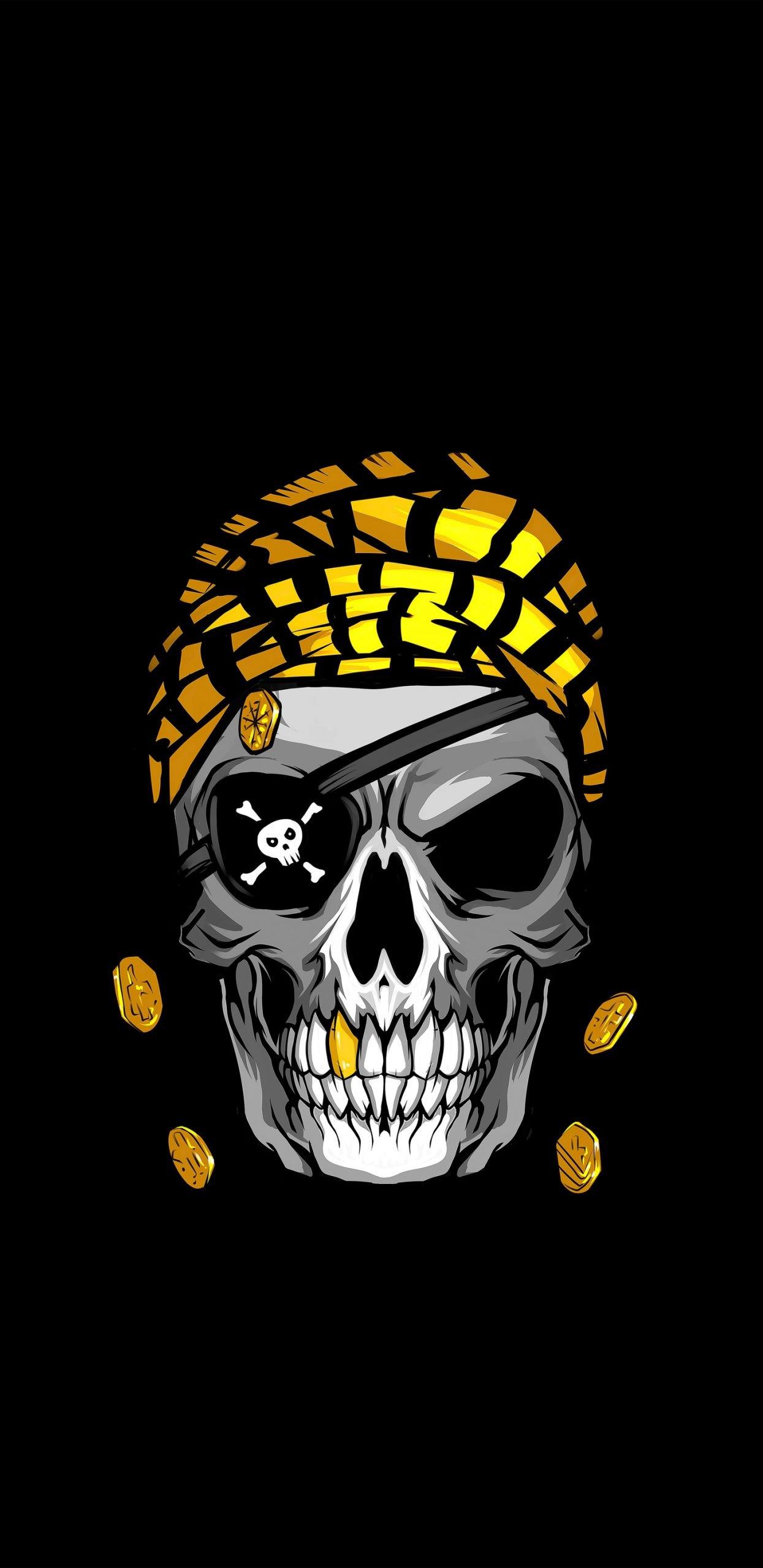 1245x2560 Skull Wallpaper