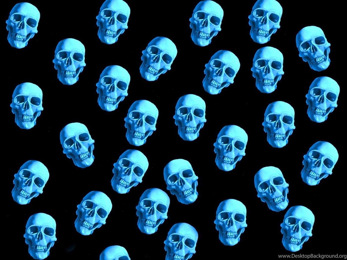 1400x1050 BLUE SKULL HEADS WALLPAPER Desktop Background