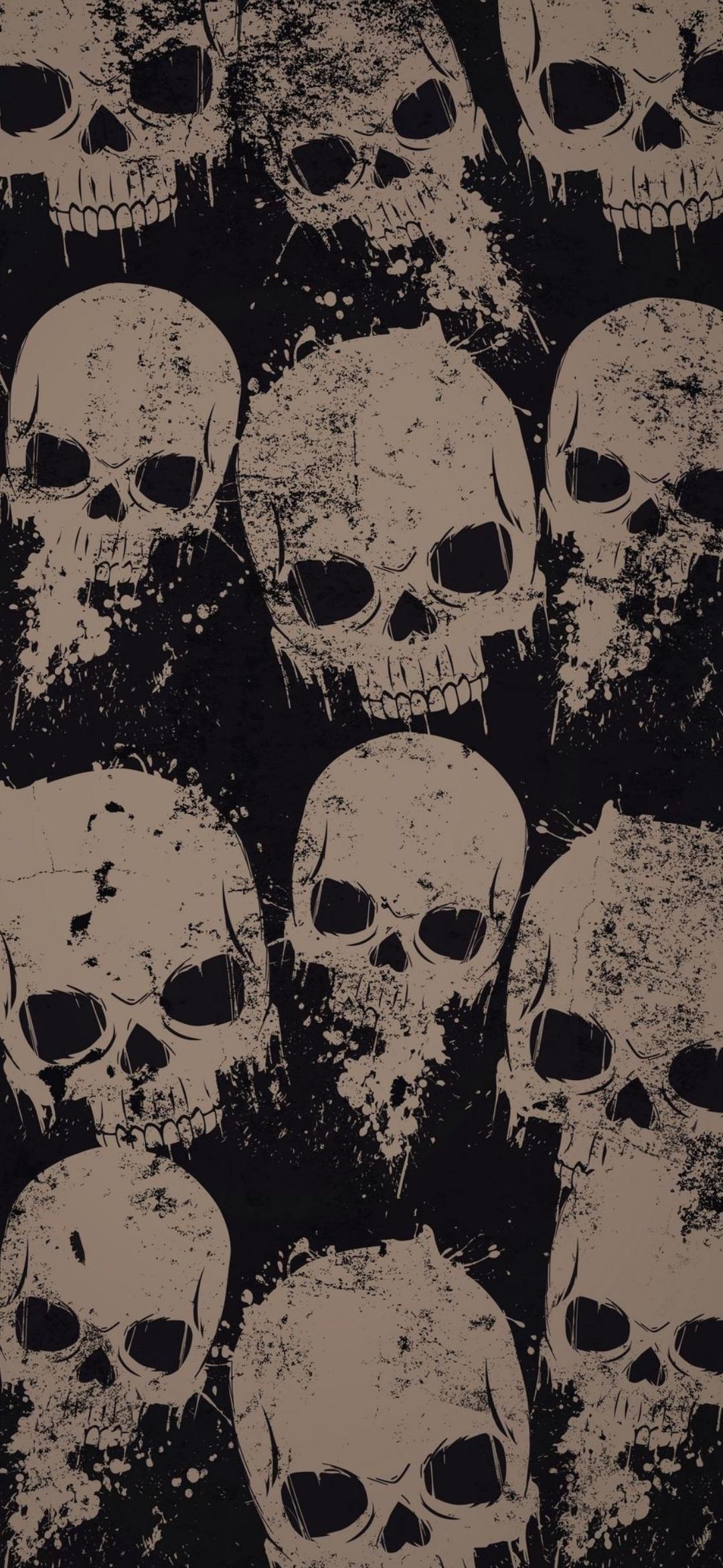 1080x2340 Wallpaper Skull, Head, Mouth, White, Organ, Background Free Image