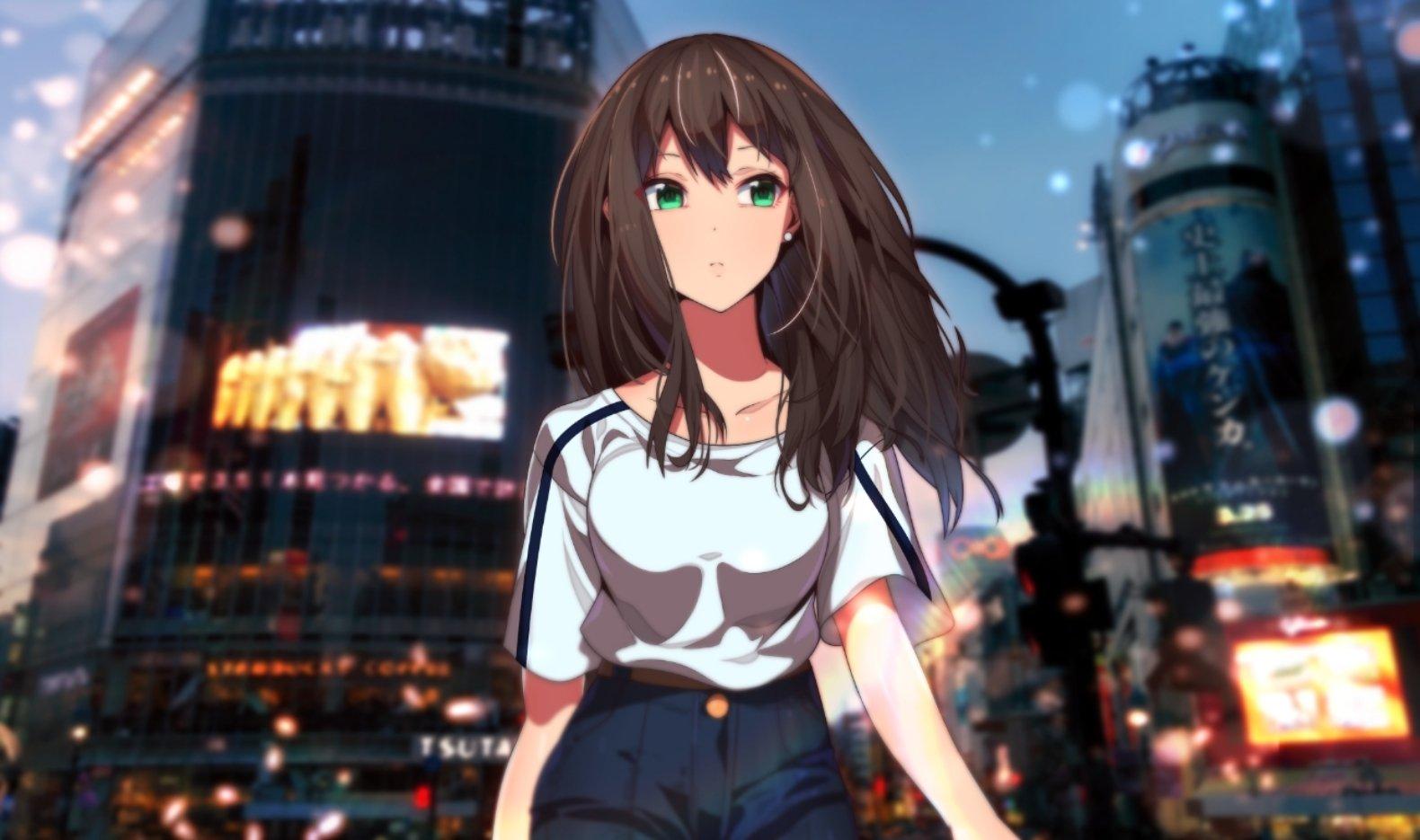1580x935 Anime girl City & Night anime girl beautiful cute original wallpaperx935