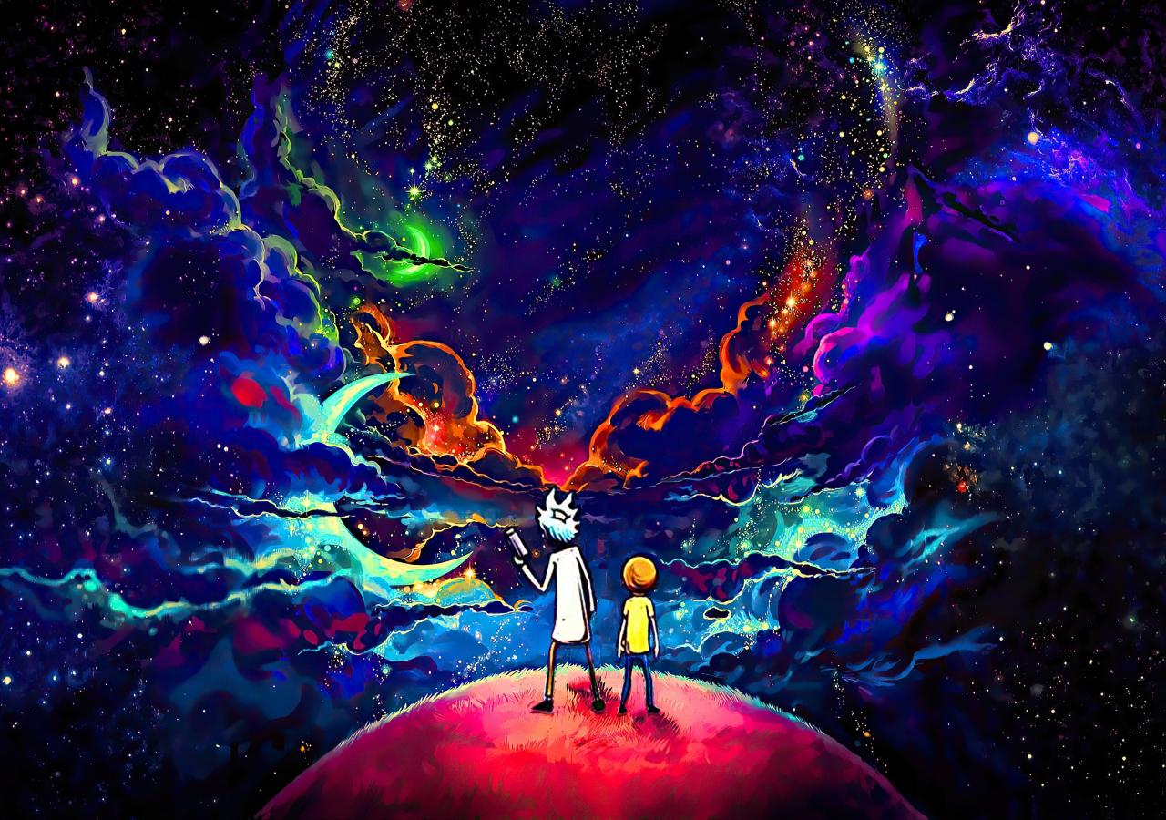 1280x900 Download 1280x900 Wallpaper Rick And Morty, Orange Dark Space, Art, Widescreen, 1280x900 HD Image, Background, 25739