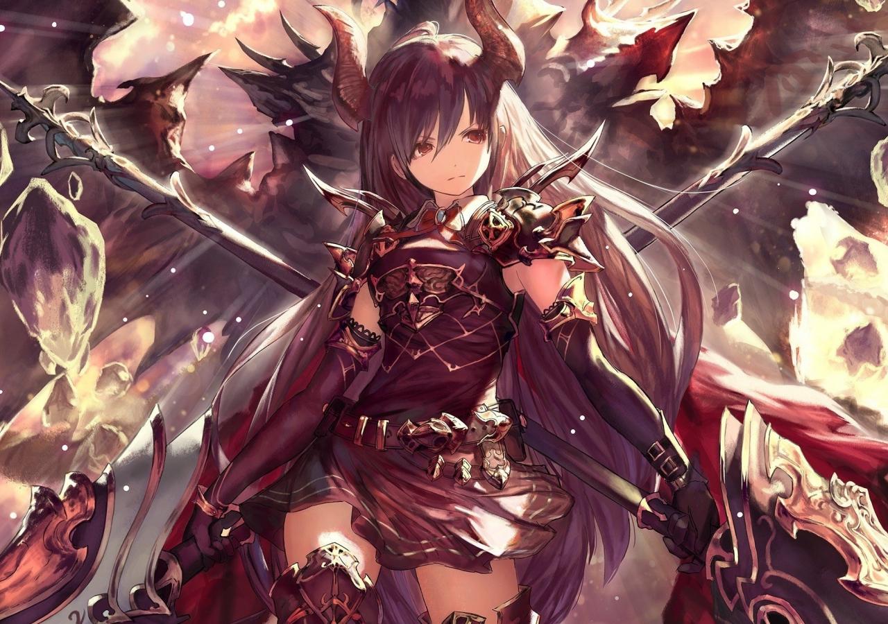 1280x900 Download 1280x900 wallpaper anime girl, warrior, art, forte, rage of bahamut, widescreen, 1280x900 HD image, background, 16086