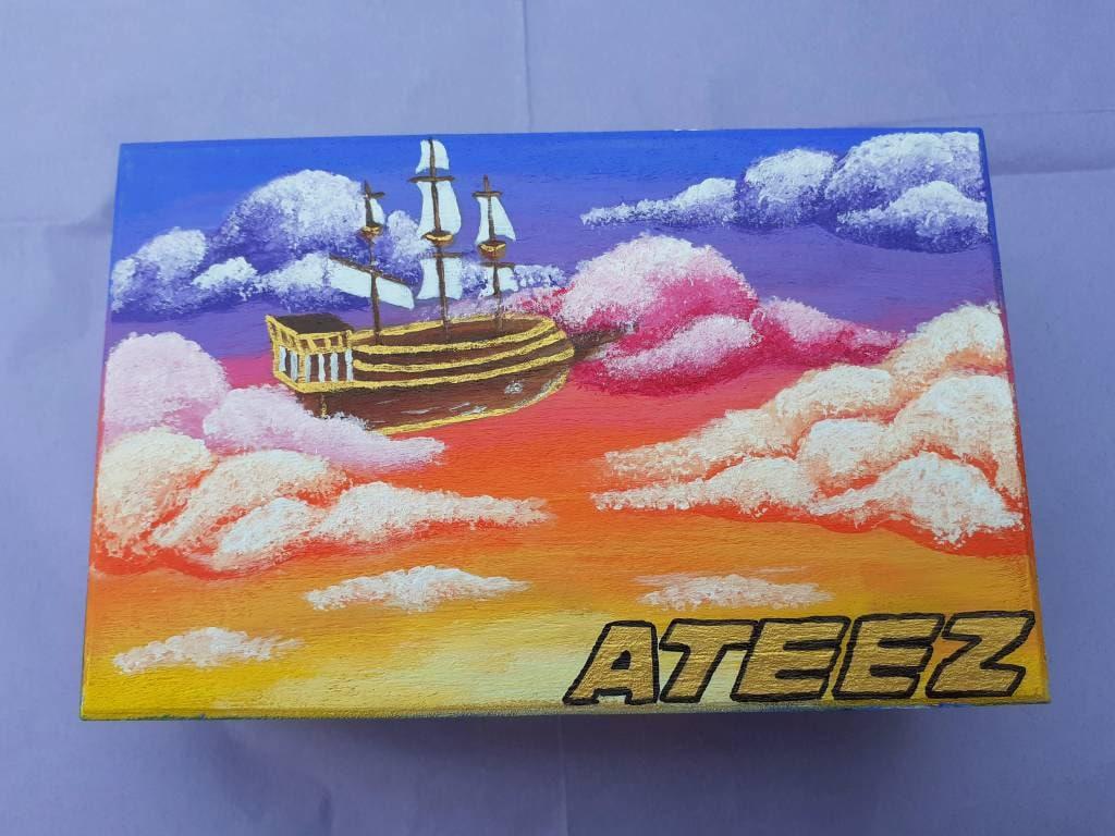 1024x768 Ateez Illusion Inspired Hand Painted Wooden Box