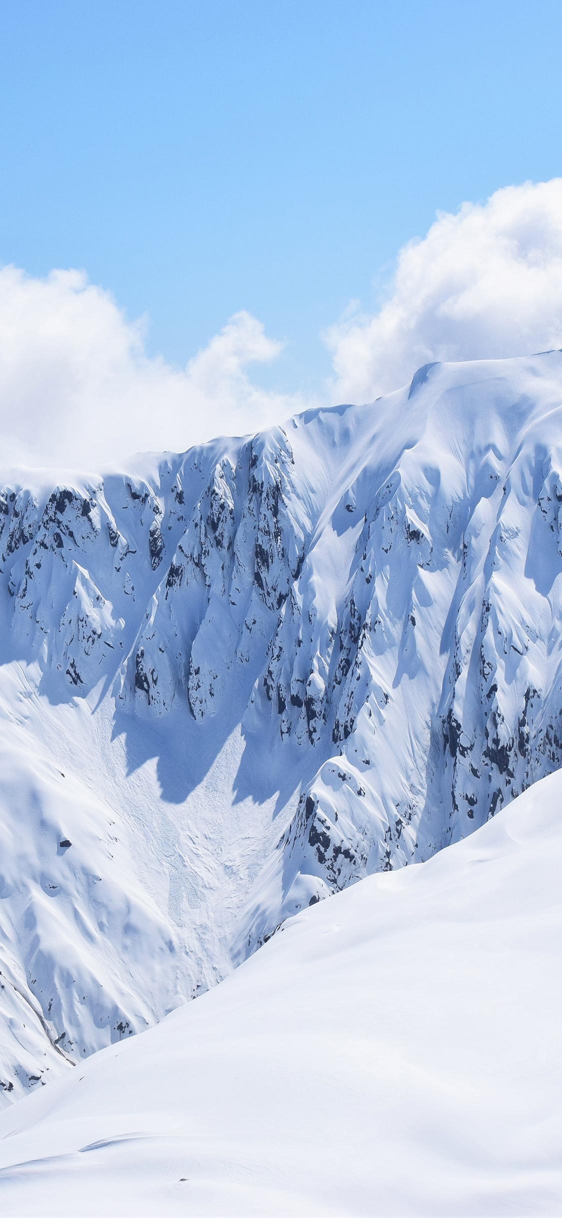 1125x2436 Nature Snow Winter Mountain Wallpaper