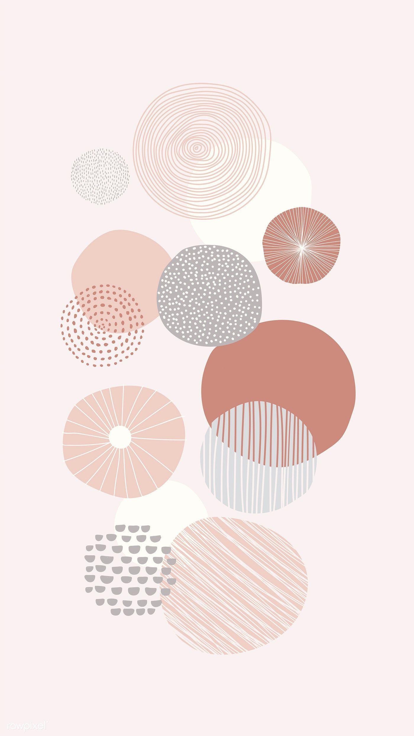 1400x2488 Download premium vector of Round patterned doodle background vector 844895 #pastelpattern. Doodle background, iPhone background wallpaper, Cute patterns wallpaper