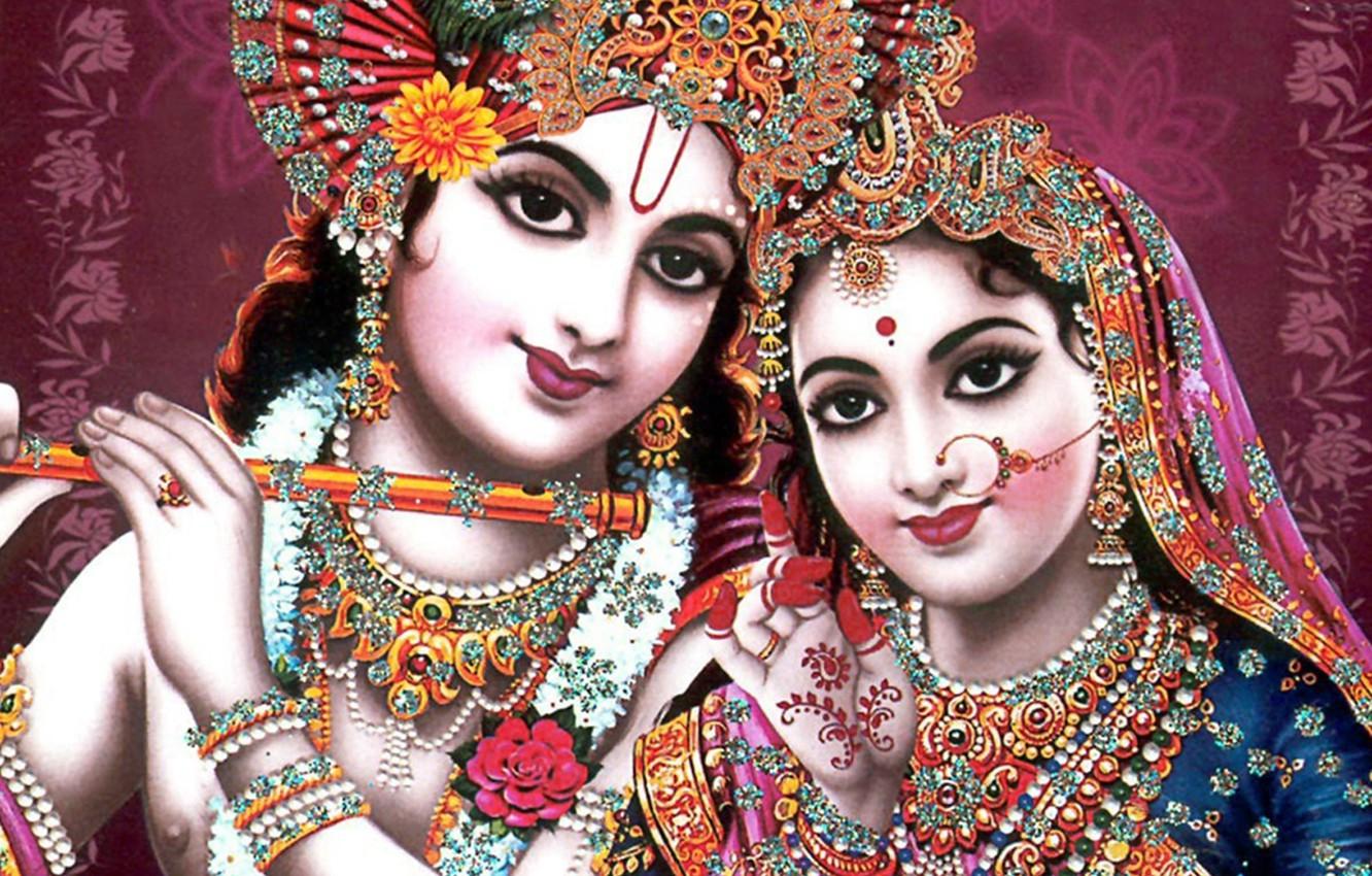 1332x850 Wallpaper god, indian god, radha, radha krishna, gita, krisha image for desktop, section абстракции
