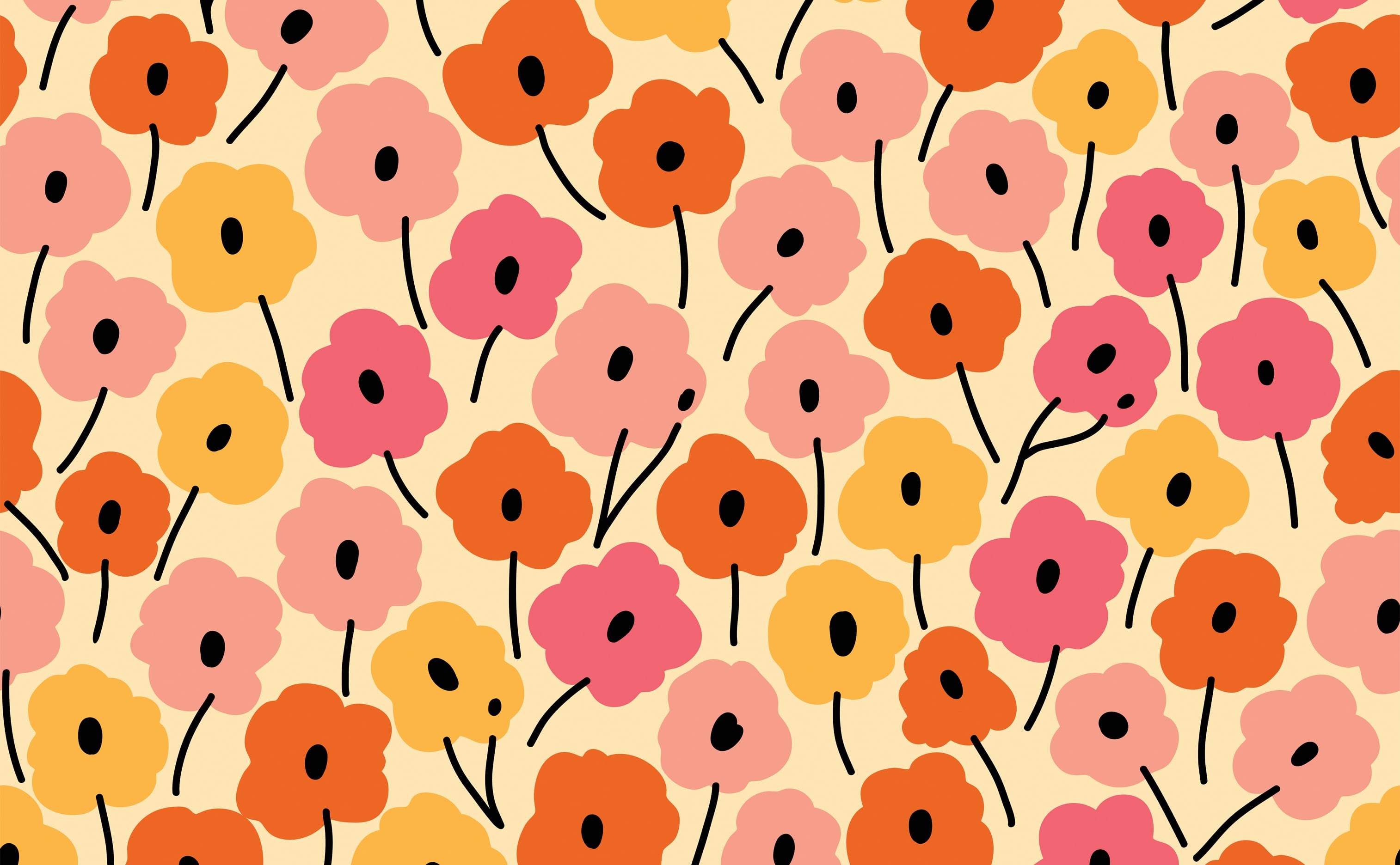 3028x1872 Yellow Floral Wallpaper