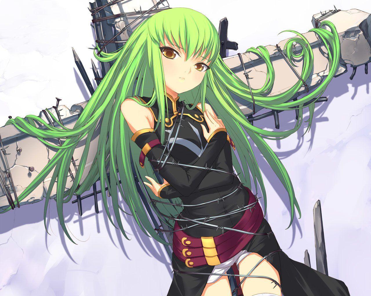 C.C, code geass, cool, anime girl, cc, HD wallpaper