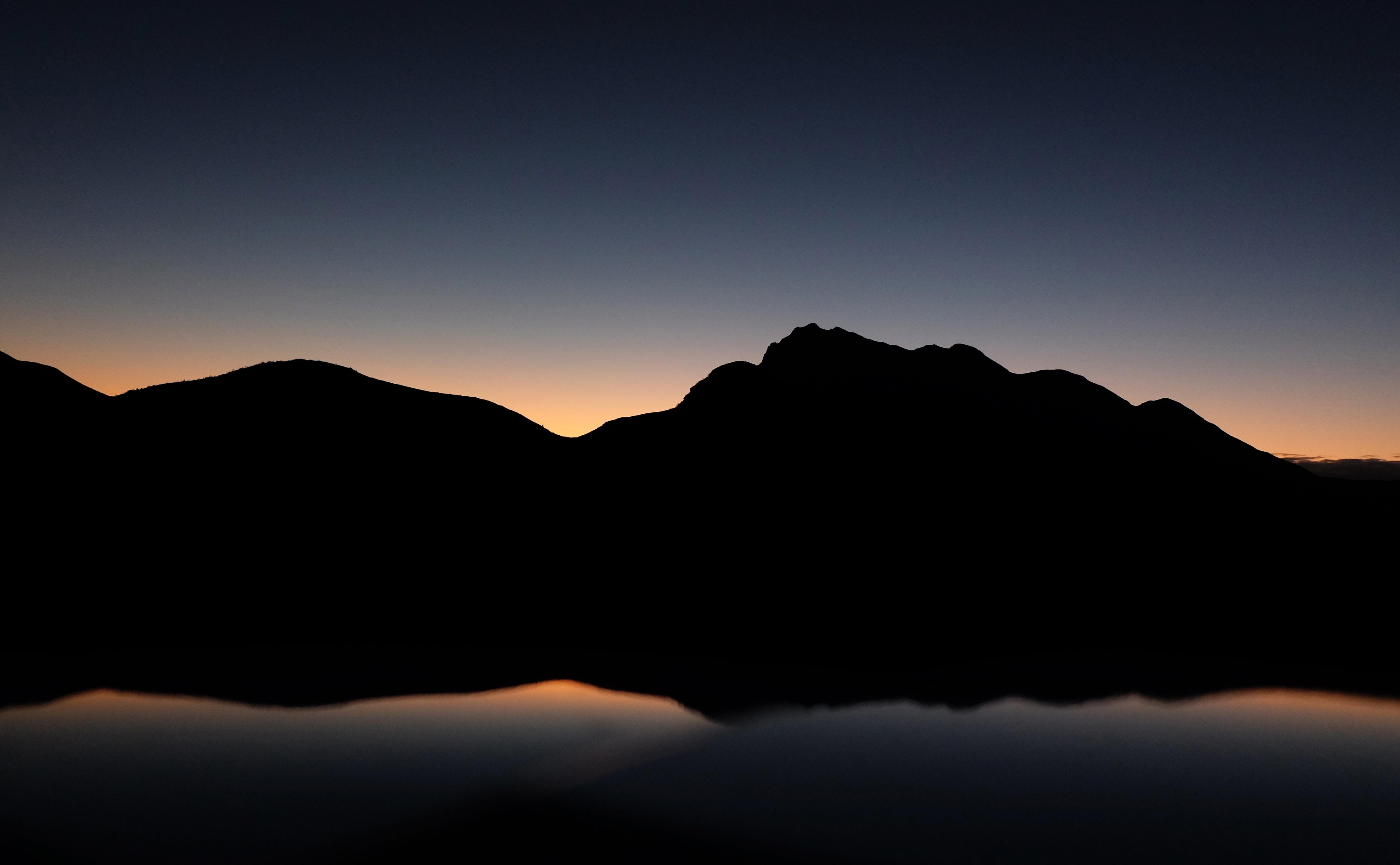 4464x2760 4464x2760 dark, PNG image, dusk, wallpaper, wallpaper, amazing wallpaper, sunset, desktop background, night, desktop wallpaper, mountain, desktop background, silhouette, reflection, water, background, blue, aky