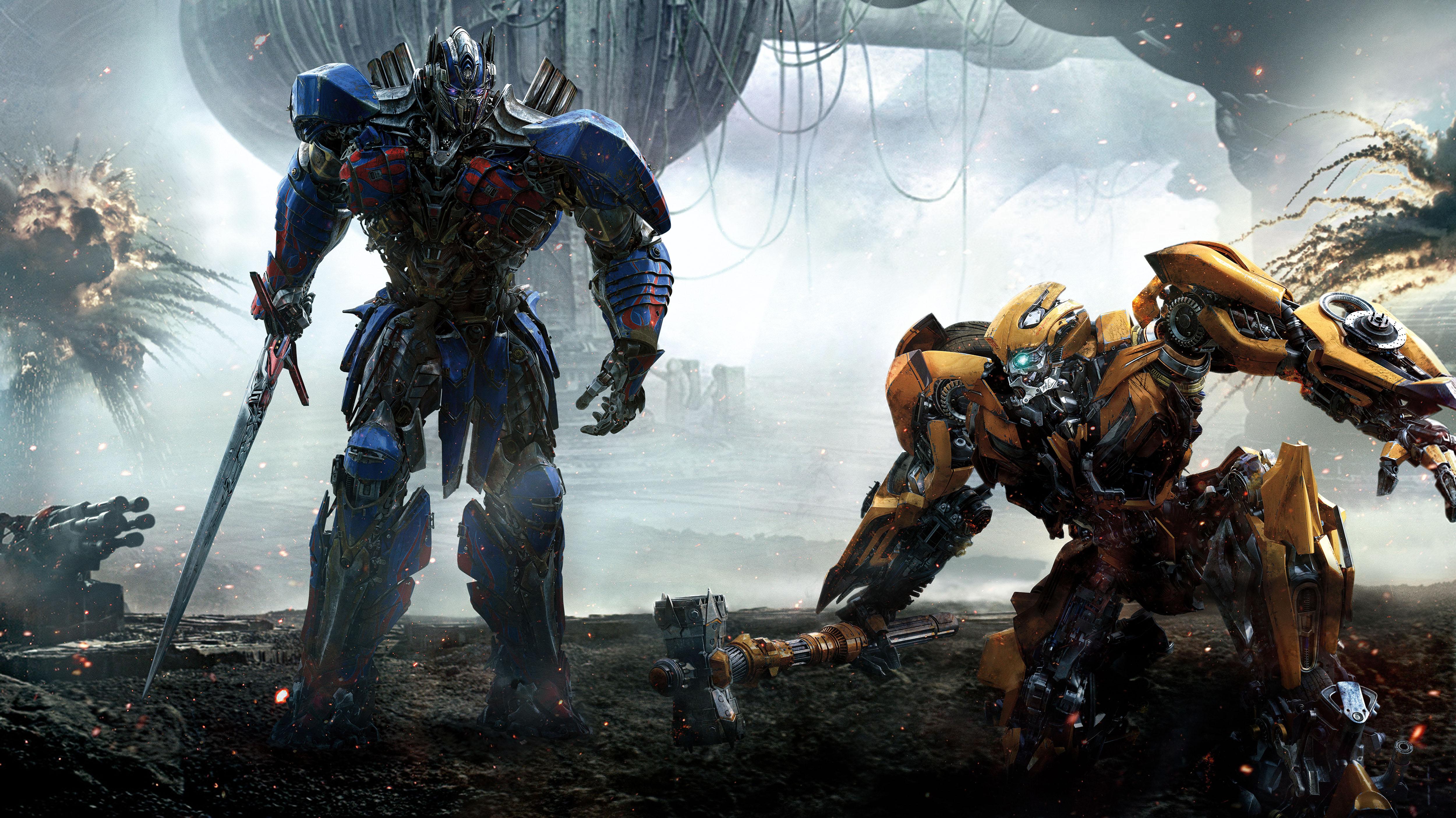 5000x2808 #Bumblebee, #Transformers: The Last Knight, K, #Optimus Prime HD Wallpaper
