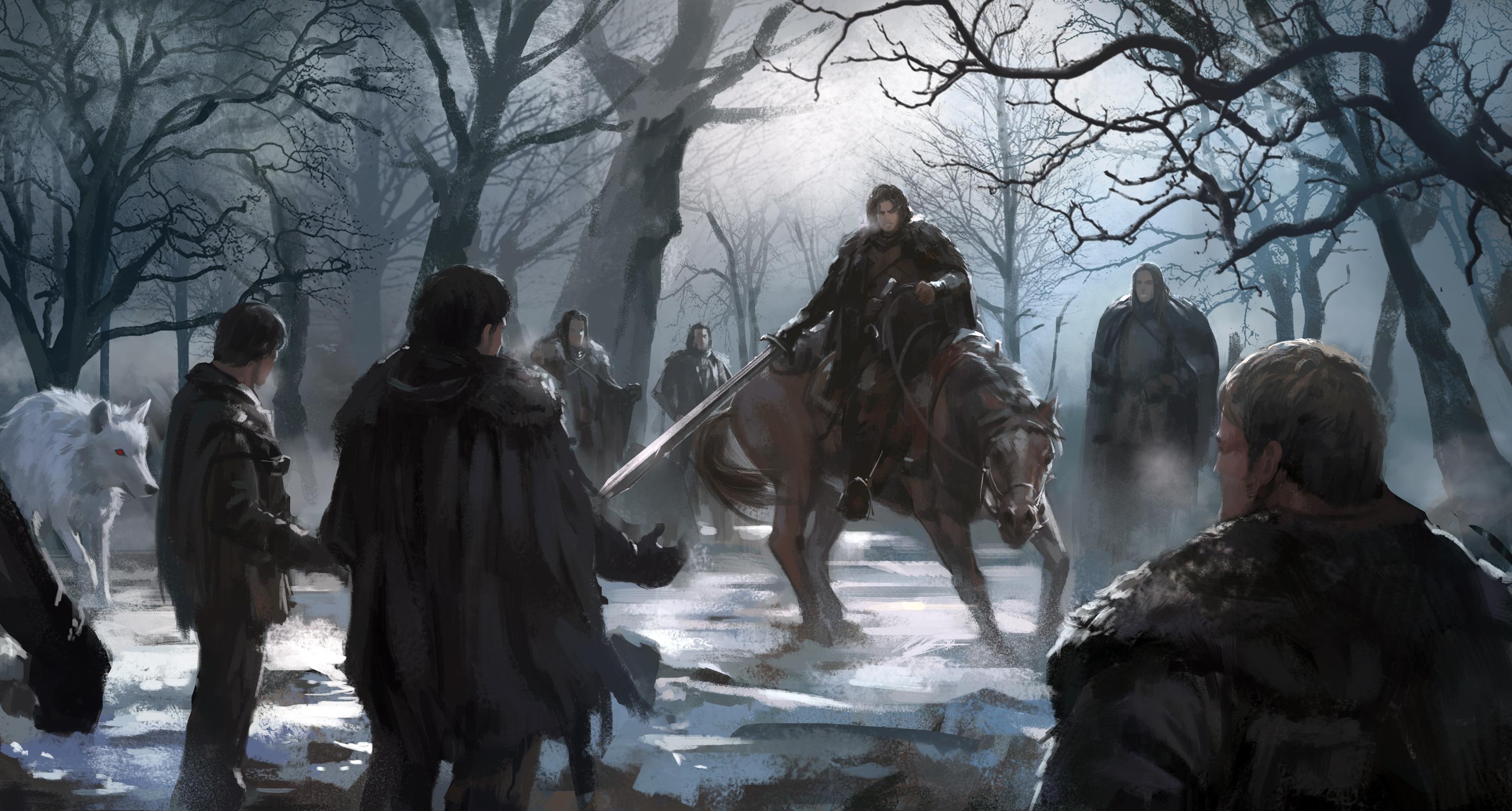 3000x1609 game of thrones, artwork, artist, digital art, hd, 4k, , jon snow. Mocah HD Wallpaper