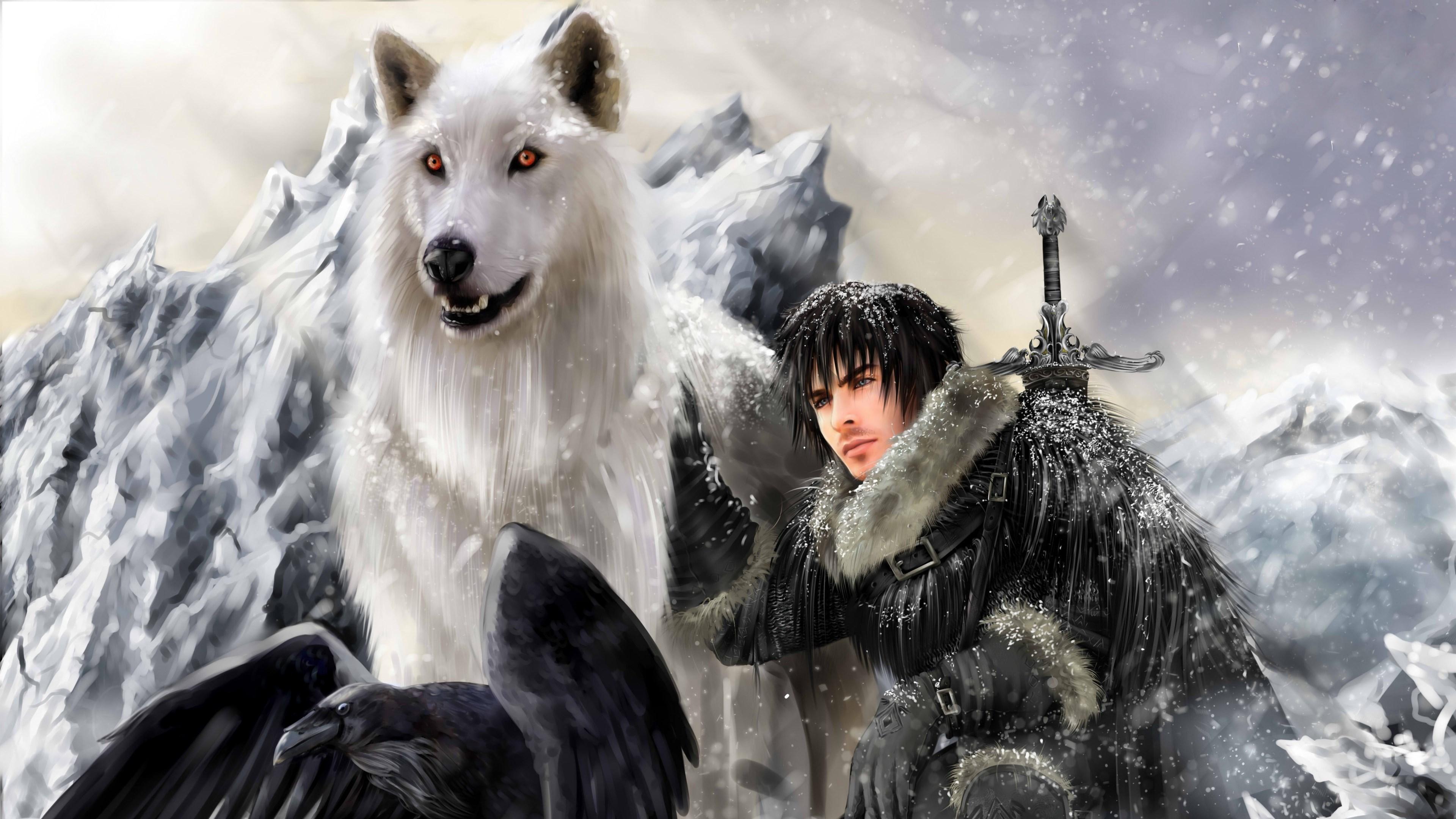 3840x2160 game of thrones jon snow fan art wallpaper. Mocah HD Wallpaper
