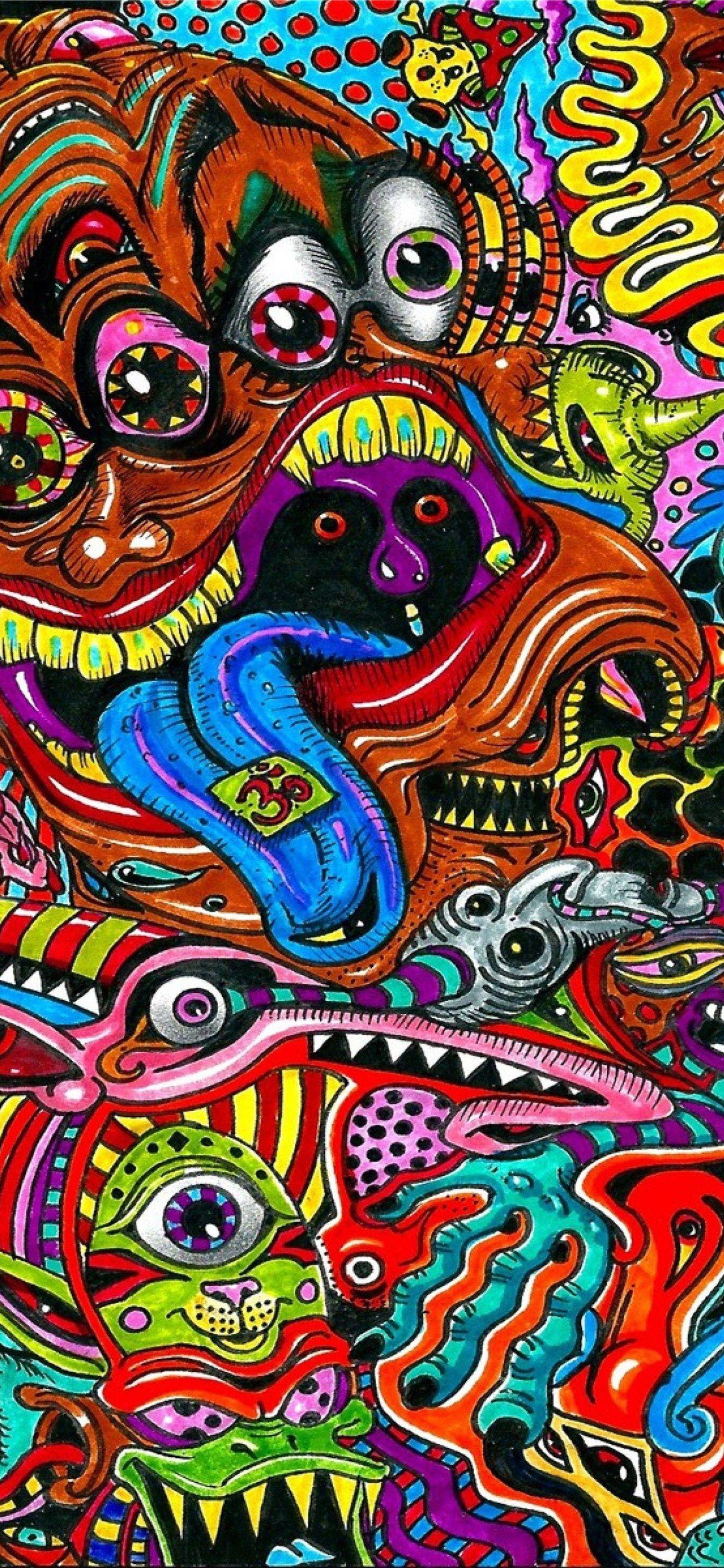 1284x2778 psychedelic music iPhone Wallpaper Free Download