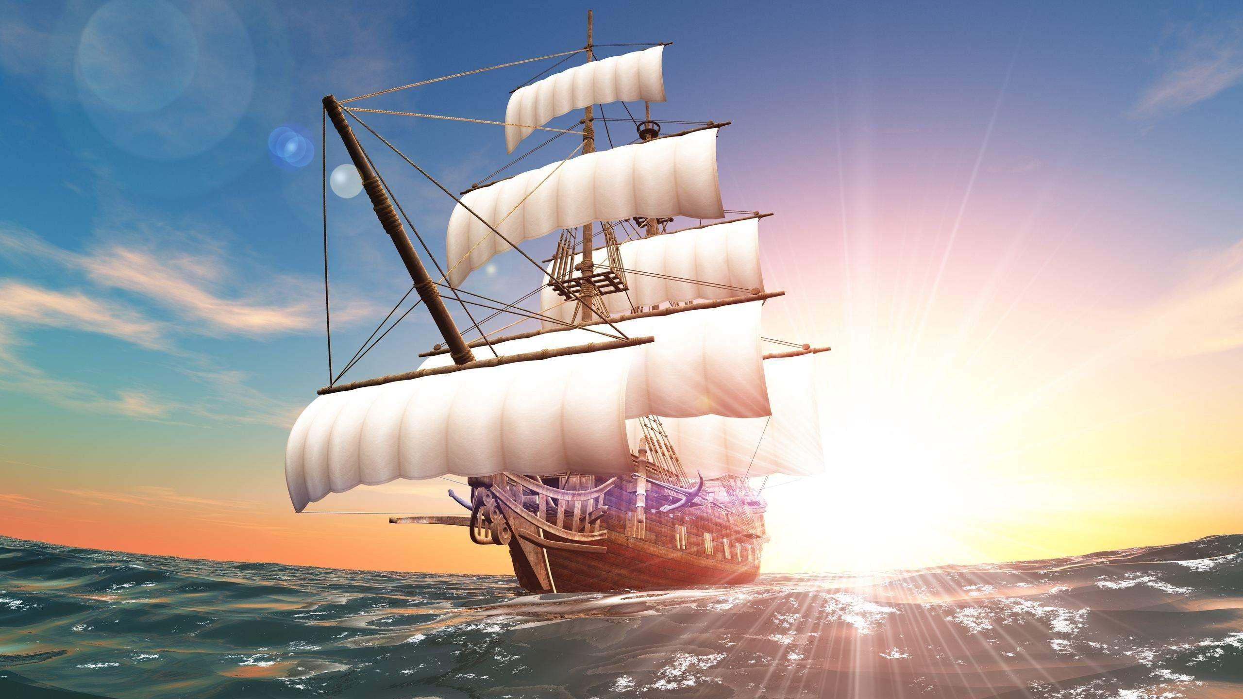 2560x1440 Old Ship Wallpaper