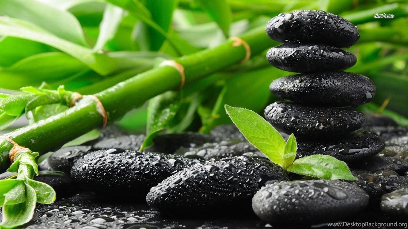 1366x768 Bamboo And Zen Stones Wallpaper Photography Wallpaper Desktop Background