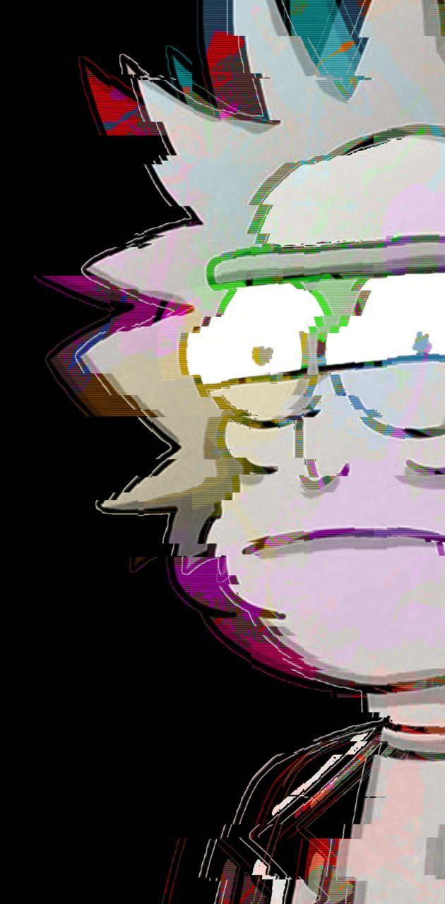 630x1280 Rick Glitch 4k wallpaper