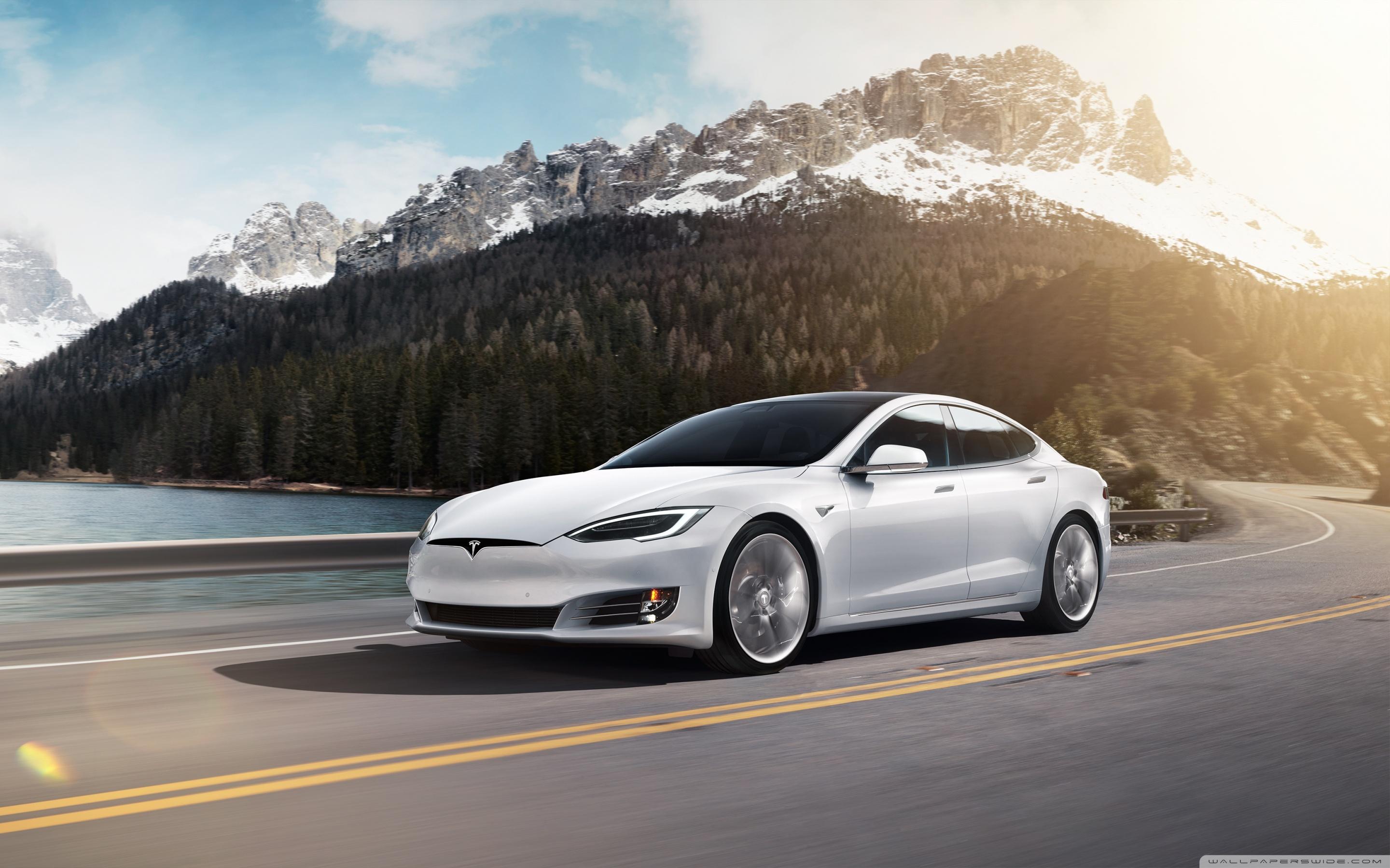 2880x1800 White Tesla Model S Electric Car Road Ultra HD Desktop Background Wallpaper for : Widescreen & UltraWide Desktop & Laptop : Multi Display, Dual & Triple Monitor : Tablet
