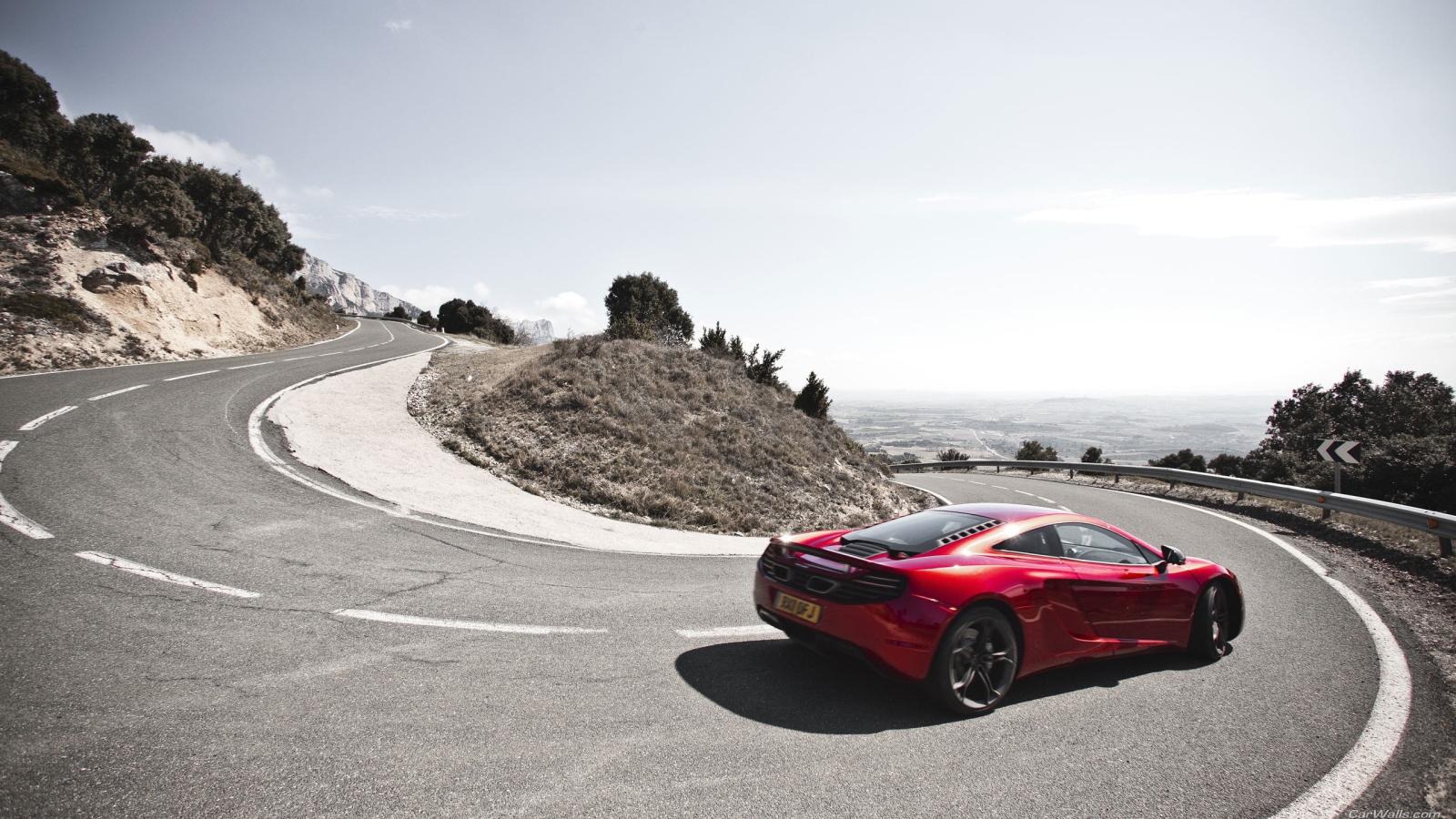 1600x900 The vehicle on a mountain road Desktop wallpaper 1600x900