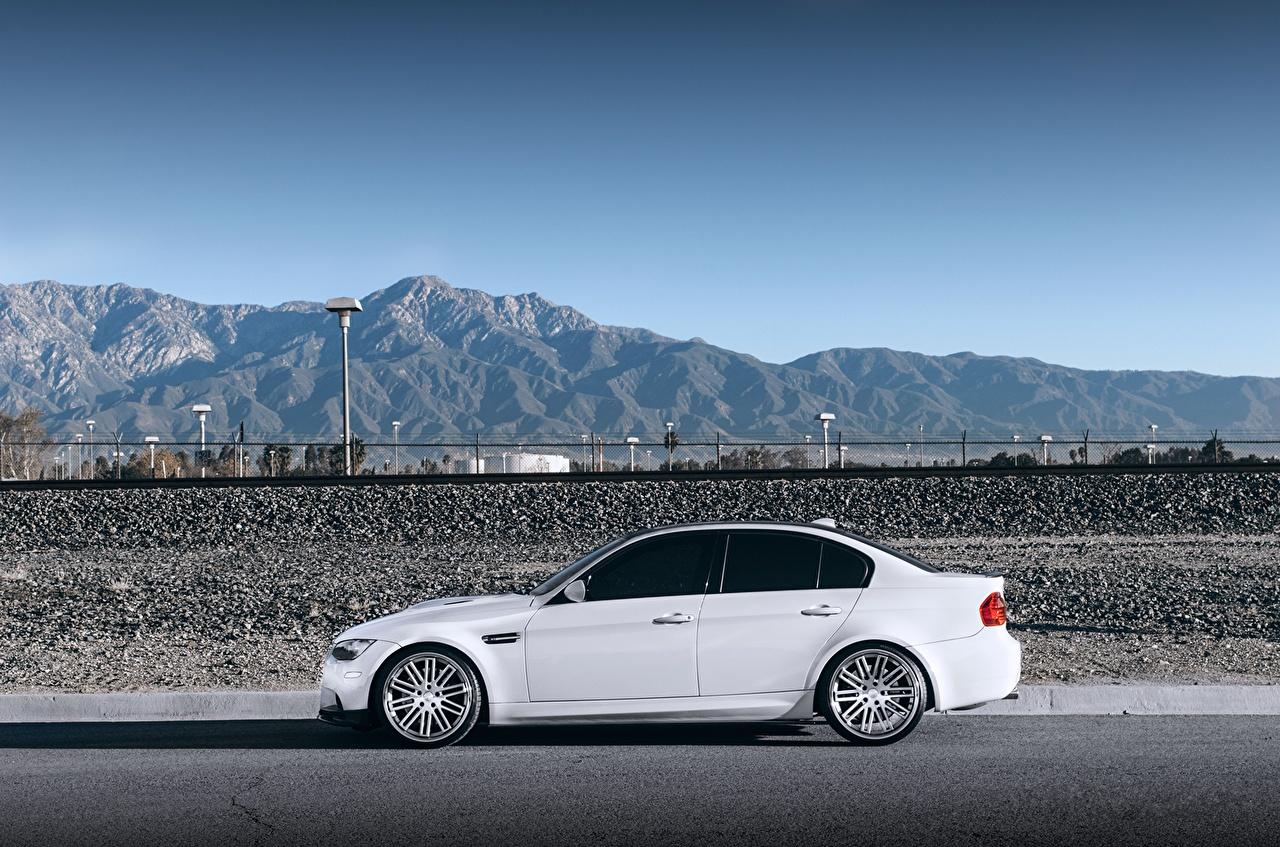 1280x847 Desktop Wallpaper BMW m3 e90 White mountain Side Cars