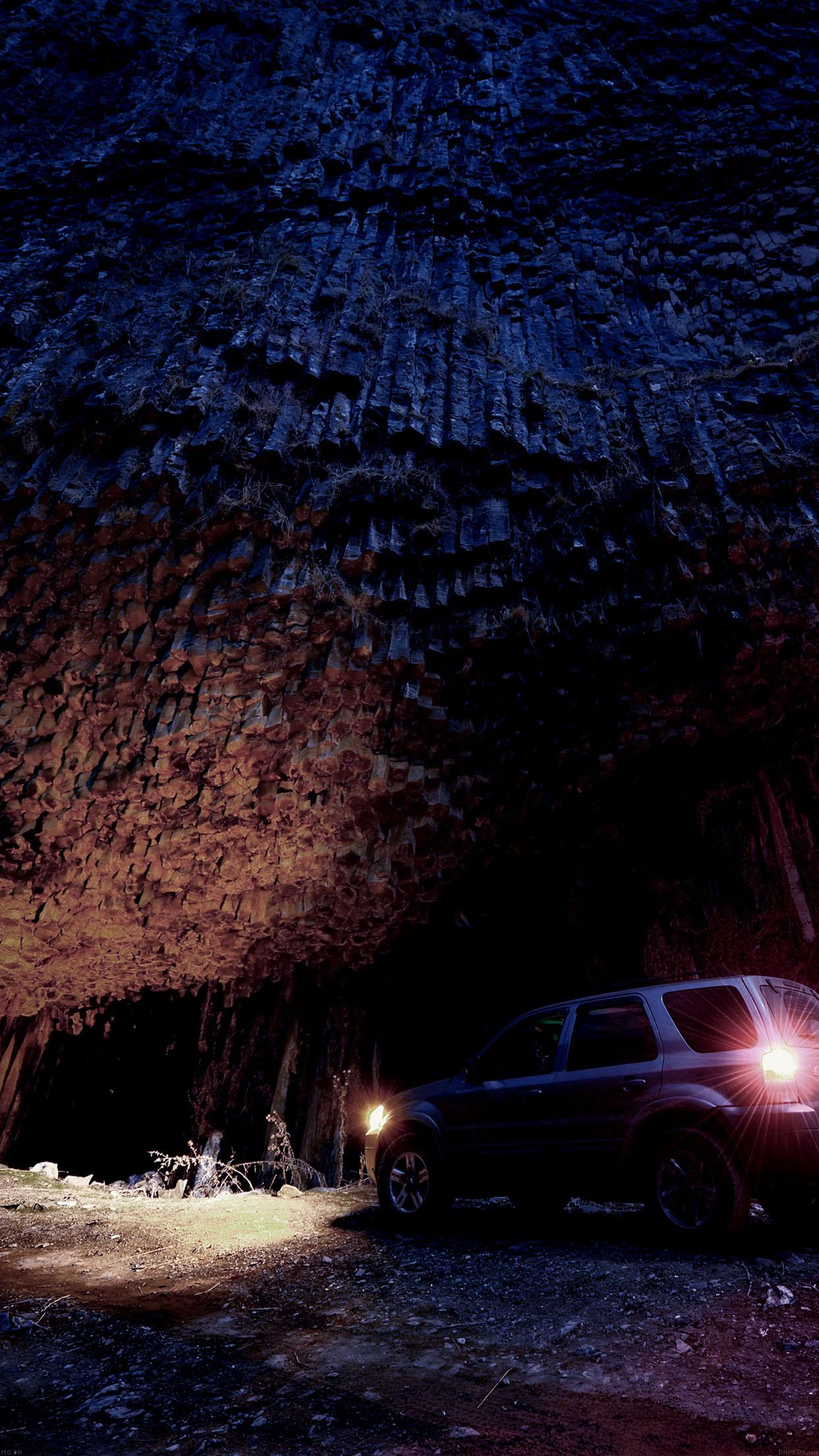 1242x2208 Armenia Garni Late Night Wood Mountain With Car Nature Android wallpaper HD wallpaper