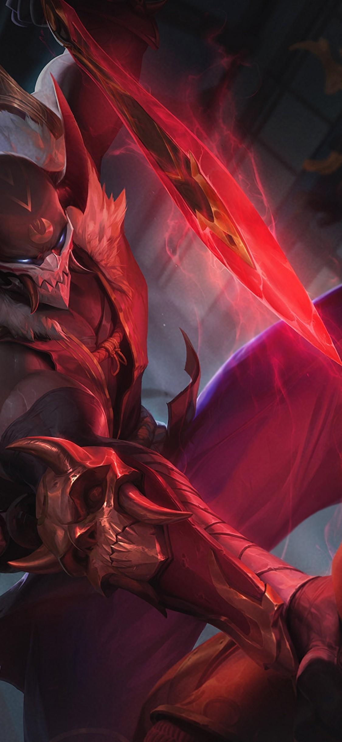 1125x2436 Blood Moon Pyke, Artwork, League Of Legends, Lol, Champion X League Of Legends HD Wallpaper
