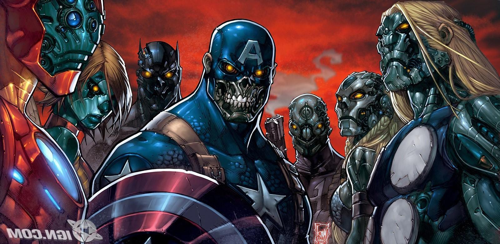 1600x781 iron man comics captain america wolverine marvel comics marvel zombies joe madureira HD wallpaper, Background