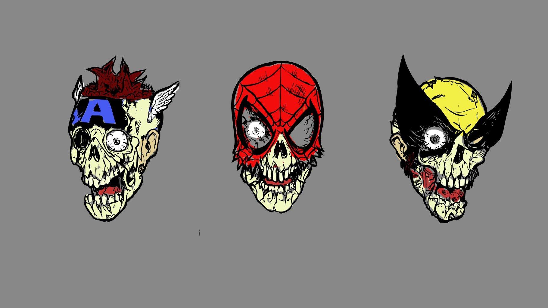 1820x1024 Marvel Zombies, Captain America, Spider Man, Wolverine, Zombies Wallpaper HD / Desktop and Mobile Background