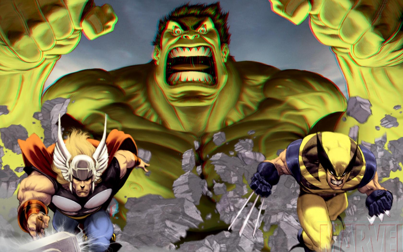 1680x1050 Hulk Vs Thor Vs Wolverine