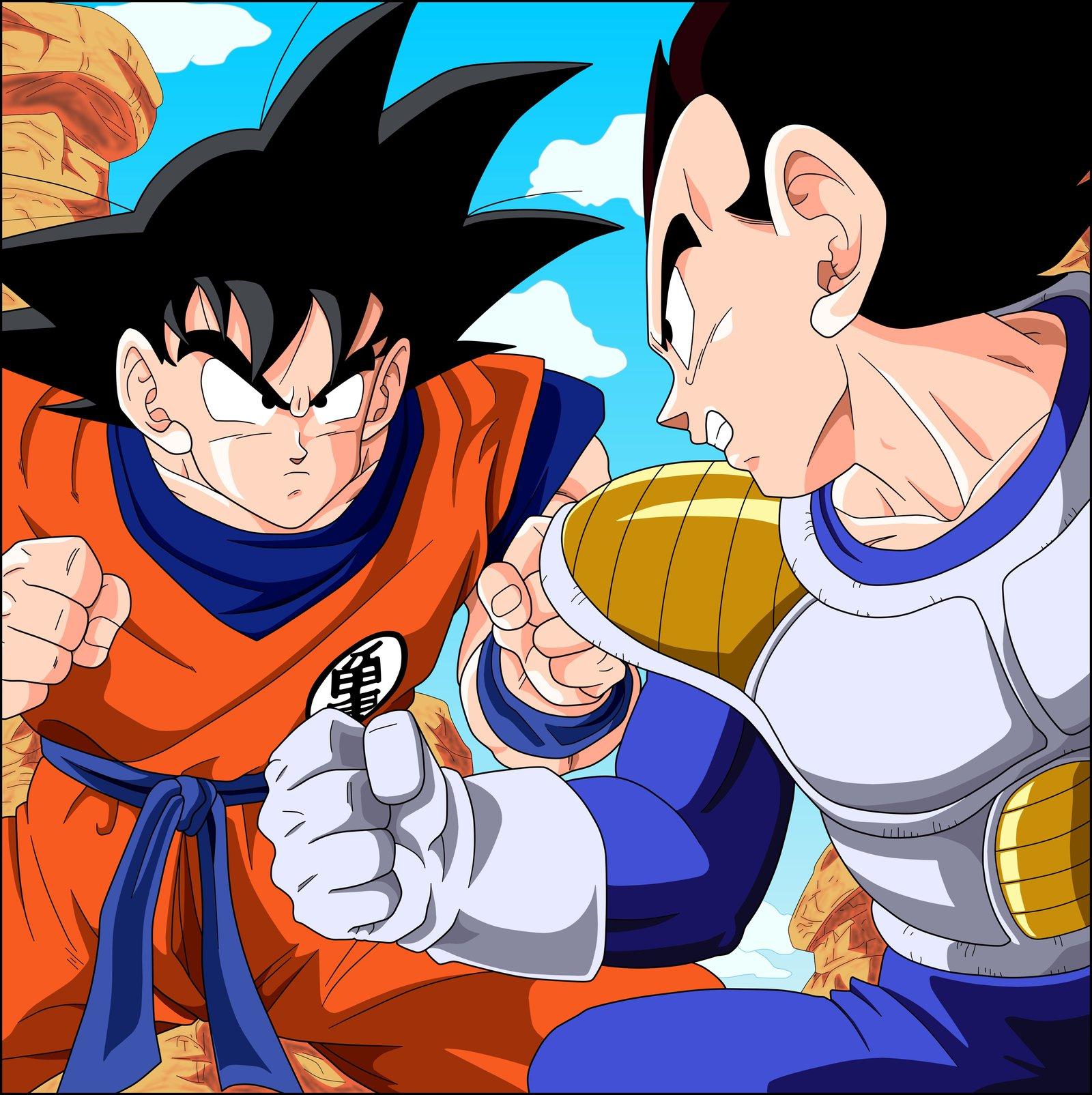 1600x1605 Saiyan Saga Goku and Vegeta Vs Unicron