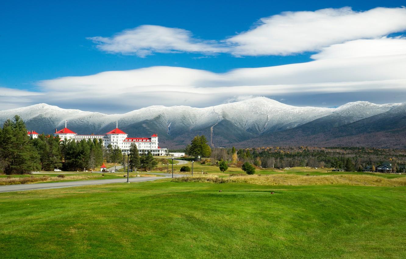 1332x850 Wallpaper clouds, mountains, USA, New Hampshire, Mount Washington Hotel image for desktop, section пейзажи