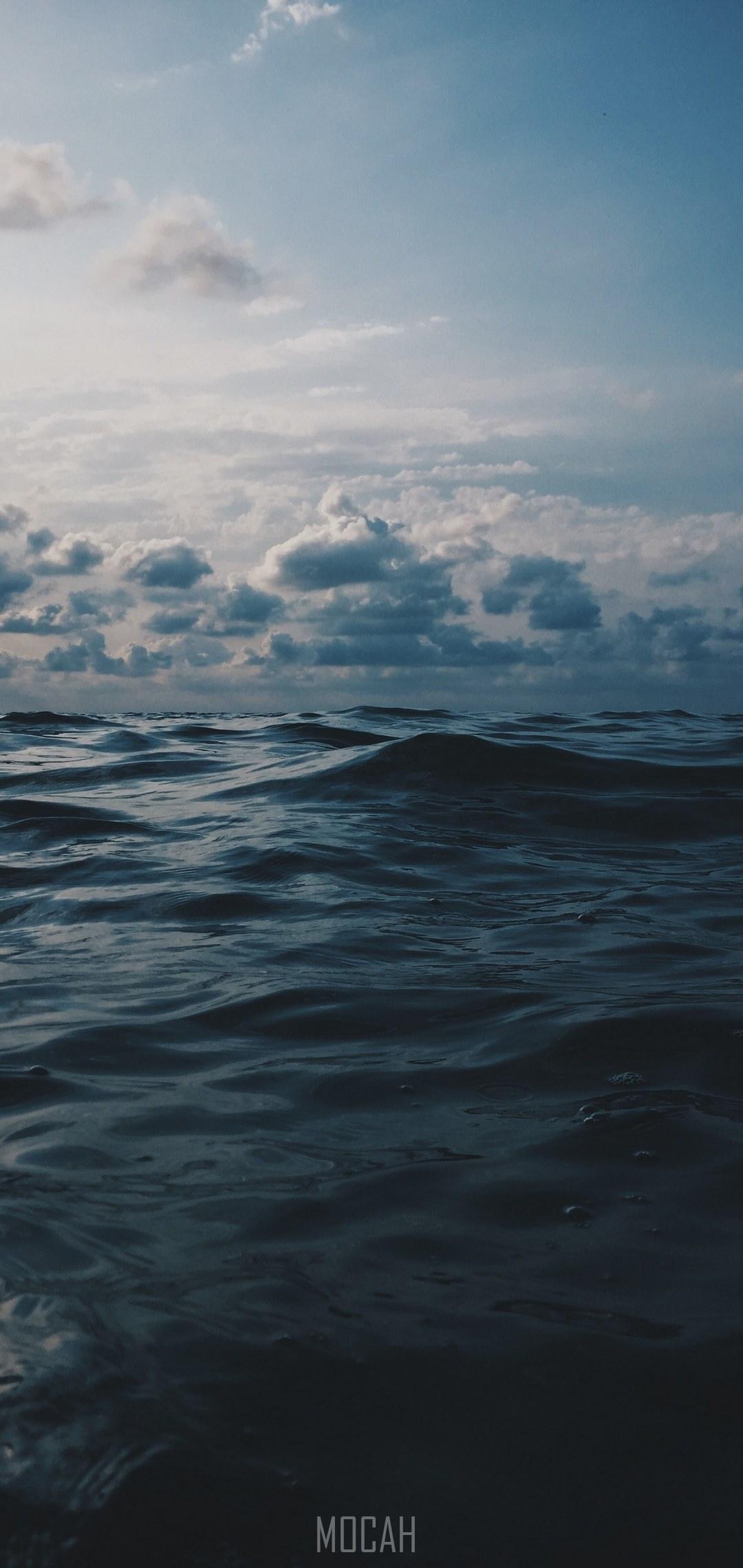 1080x2280 dark blue ocean waves under a cloudy sky, _black sea, Oppo R15 wallpaper HD download, 1080x2280. Mocah HD Wallpaper