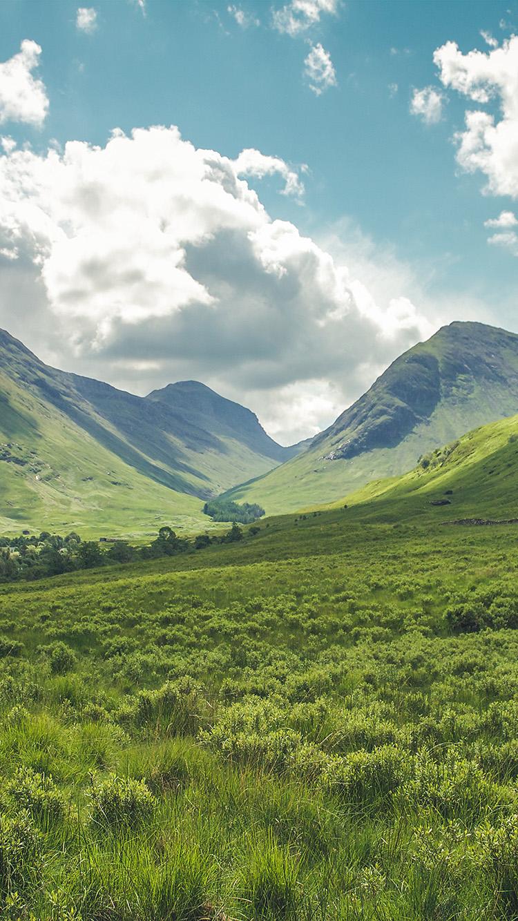 750x1334 iPhone X wallpaper. spring mountain green field cloud sky