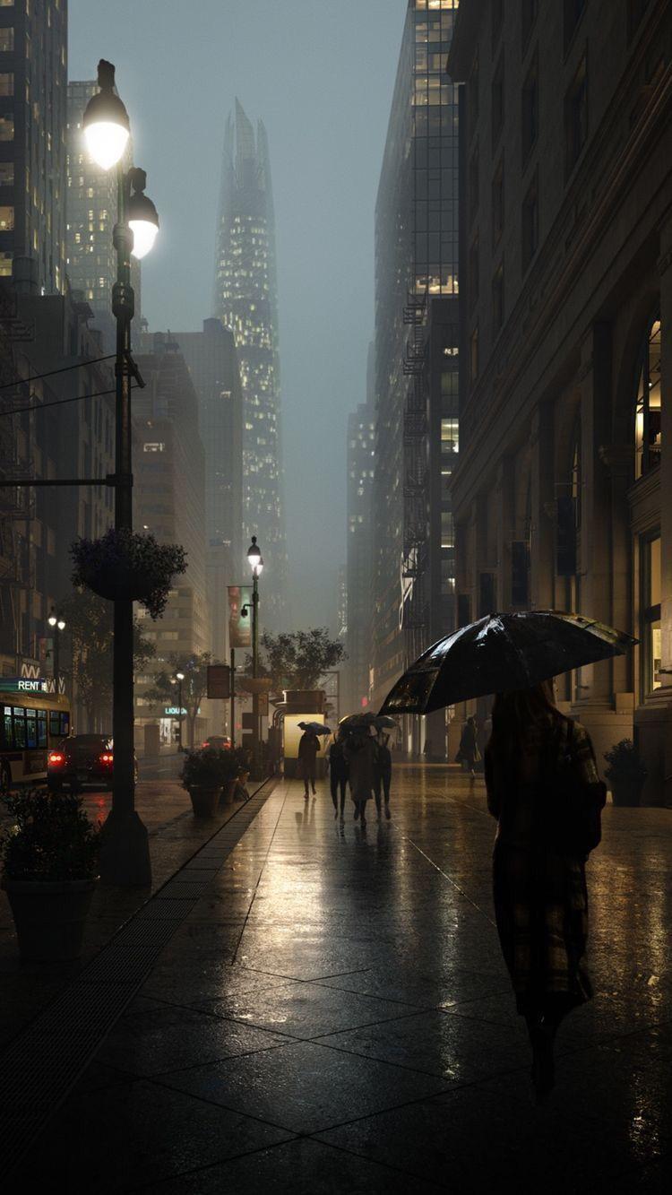 750x1333 Seoul Rain Wallpaper