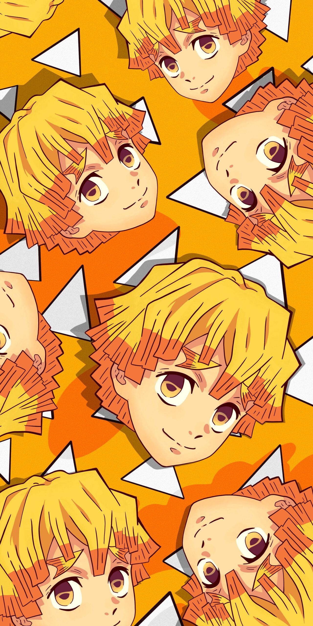 1280x2560 Zenitsu Wallpaper with his Haori Background Slayer Wallpaper
