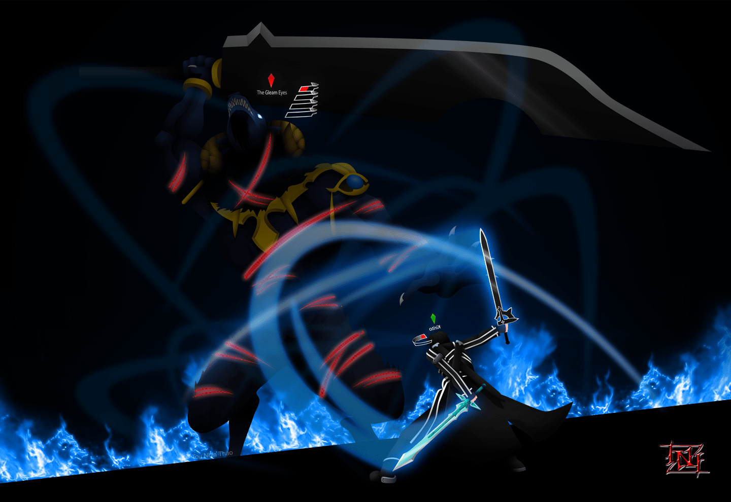 1440x990 Kirito Vs The Gleam Eyes Wallpaper and Background Imagex990